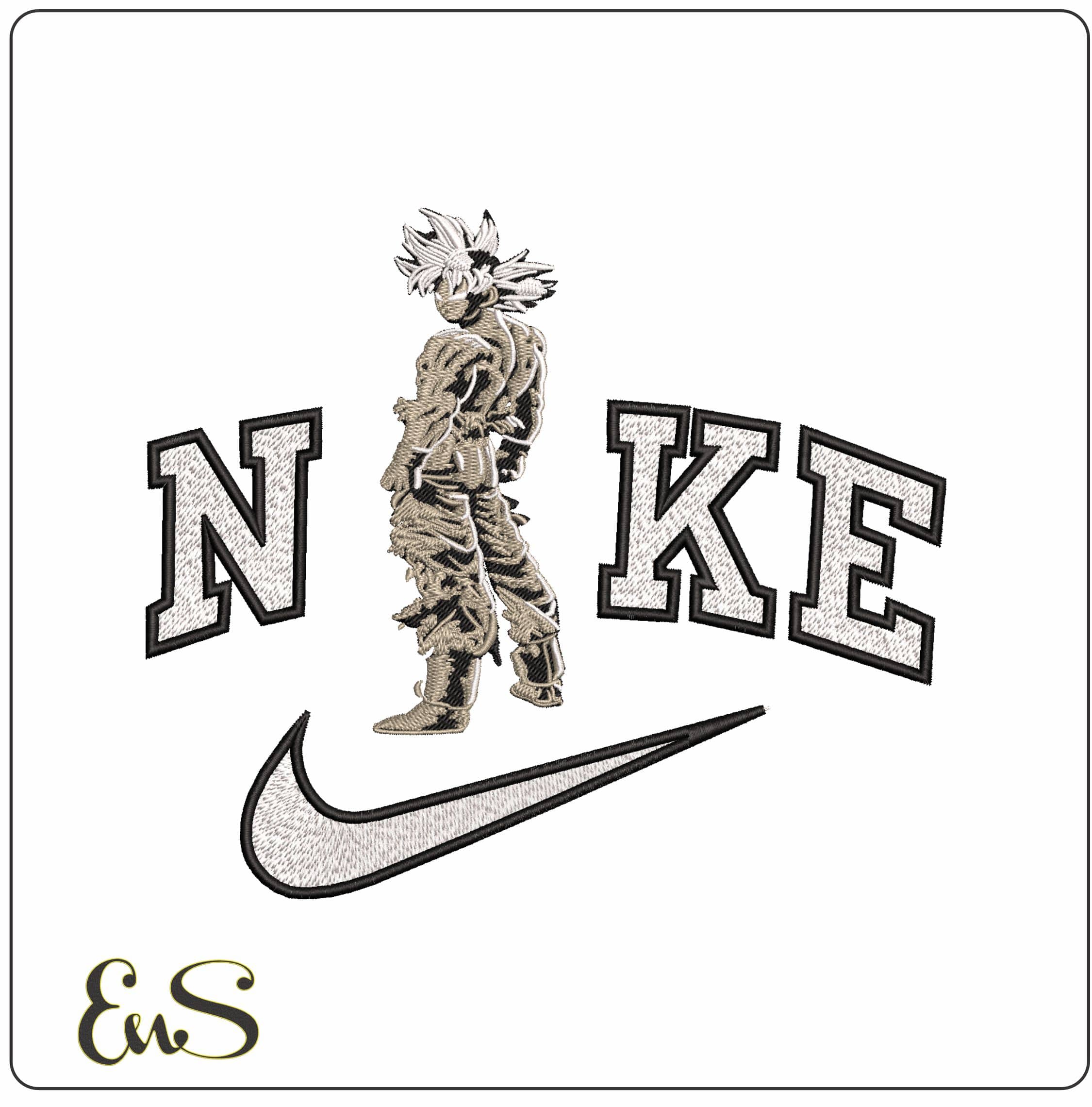 Nike Son Goku standing Dragon Ball Anime - Elegant embroidery design file - instant download