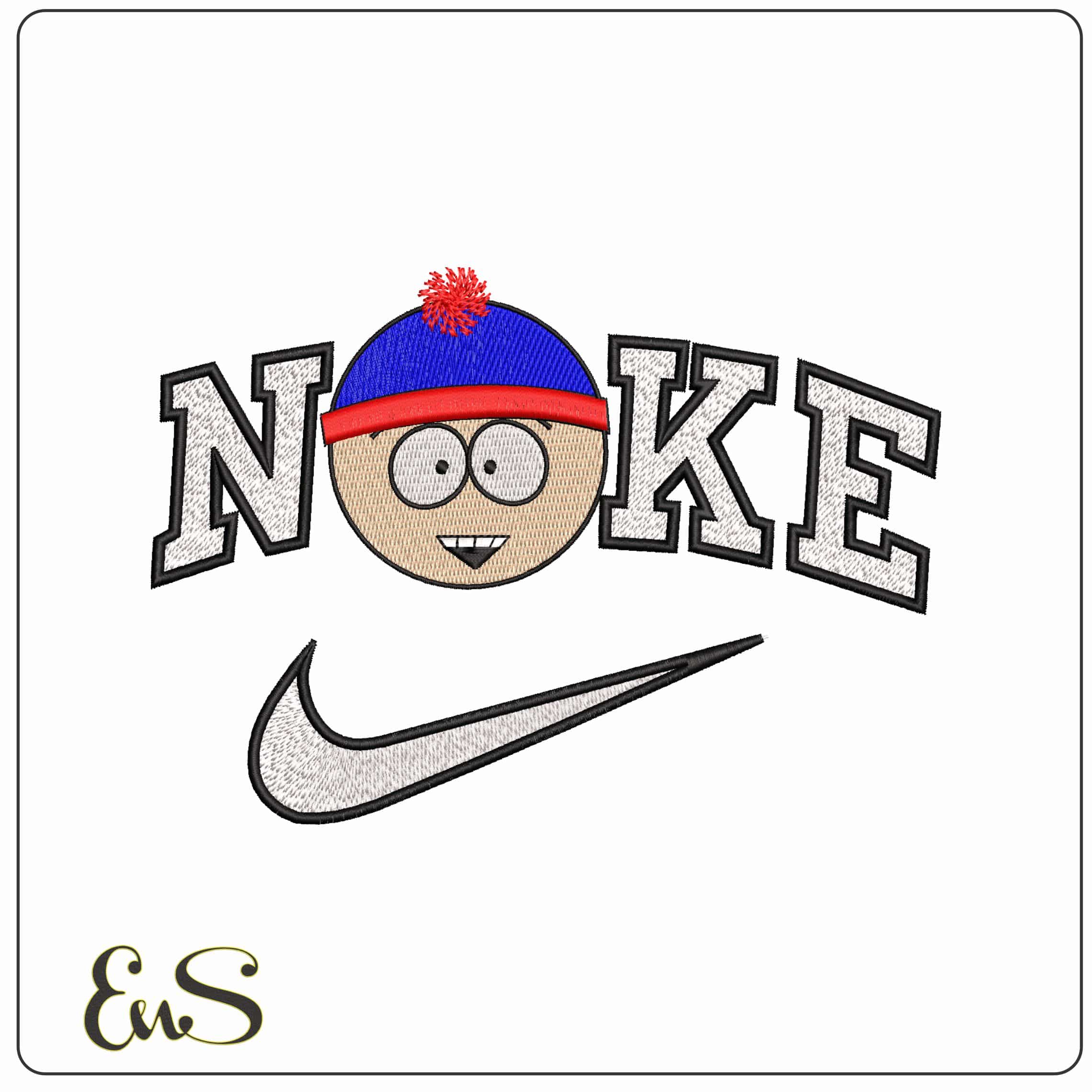Nike Stan Marsh South Park - Elegant embroidery design file - instant download