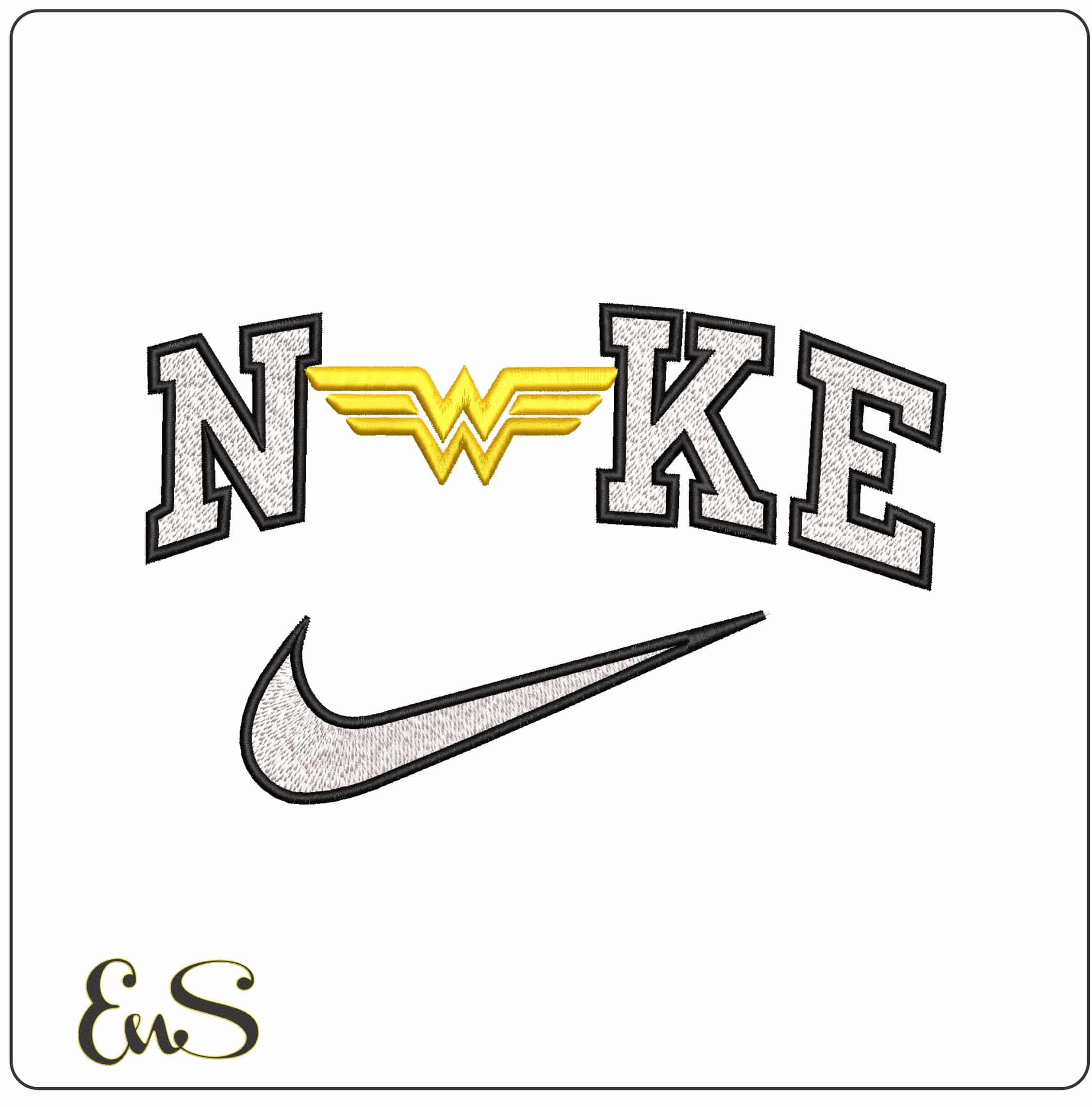 Nike Wonder Woman Logo DC  comics - Elegant embroidery design file - instant download