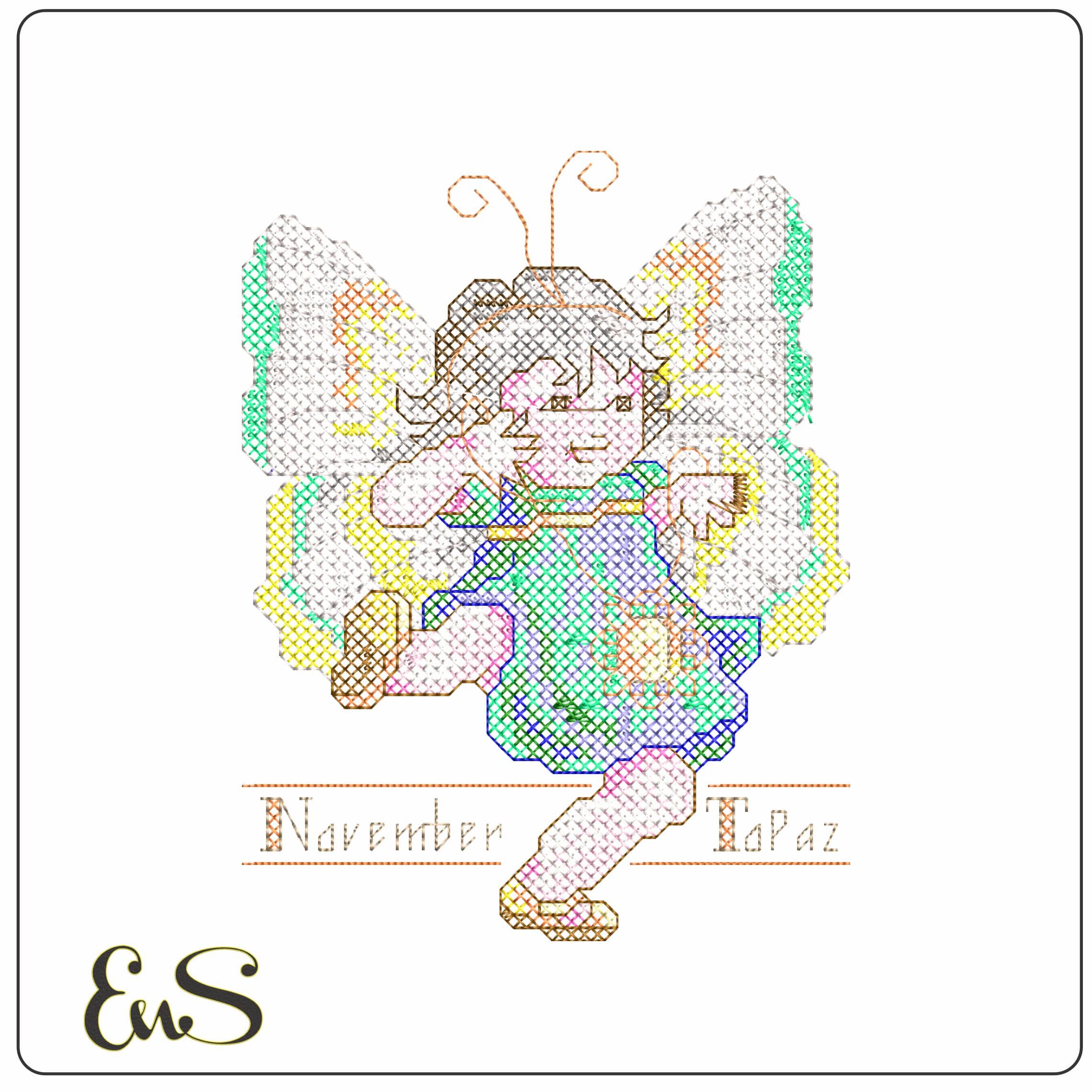 Nov Topaz - Elegant embroidery design file - instant download