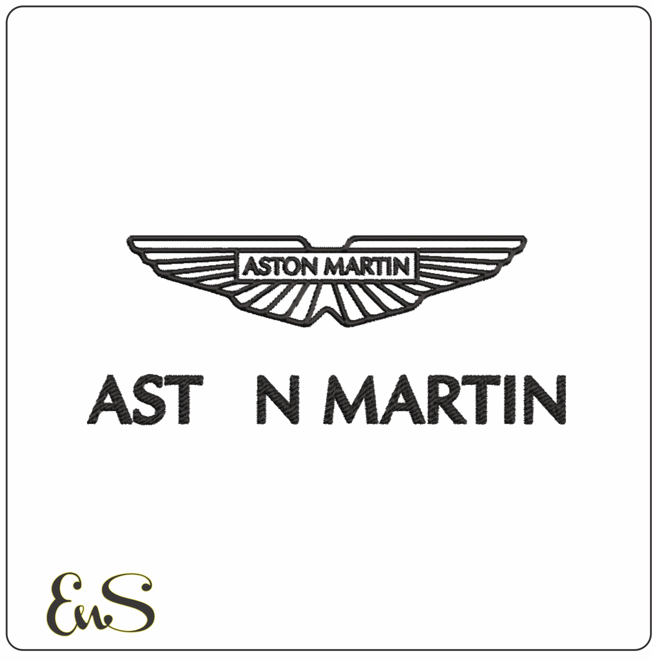 Aston Martin Logo embroidery design - Logo design machine pattern Car Auto Company embroidery file instant download in a frame