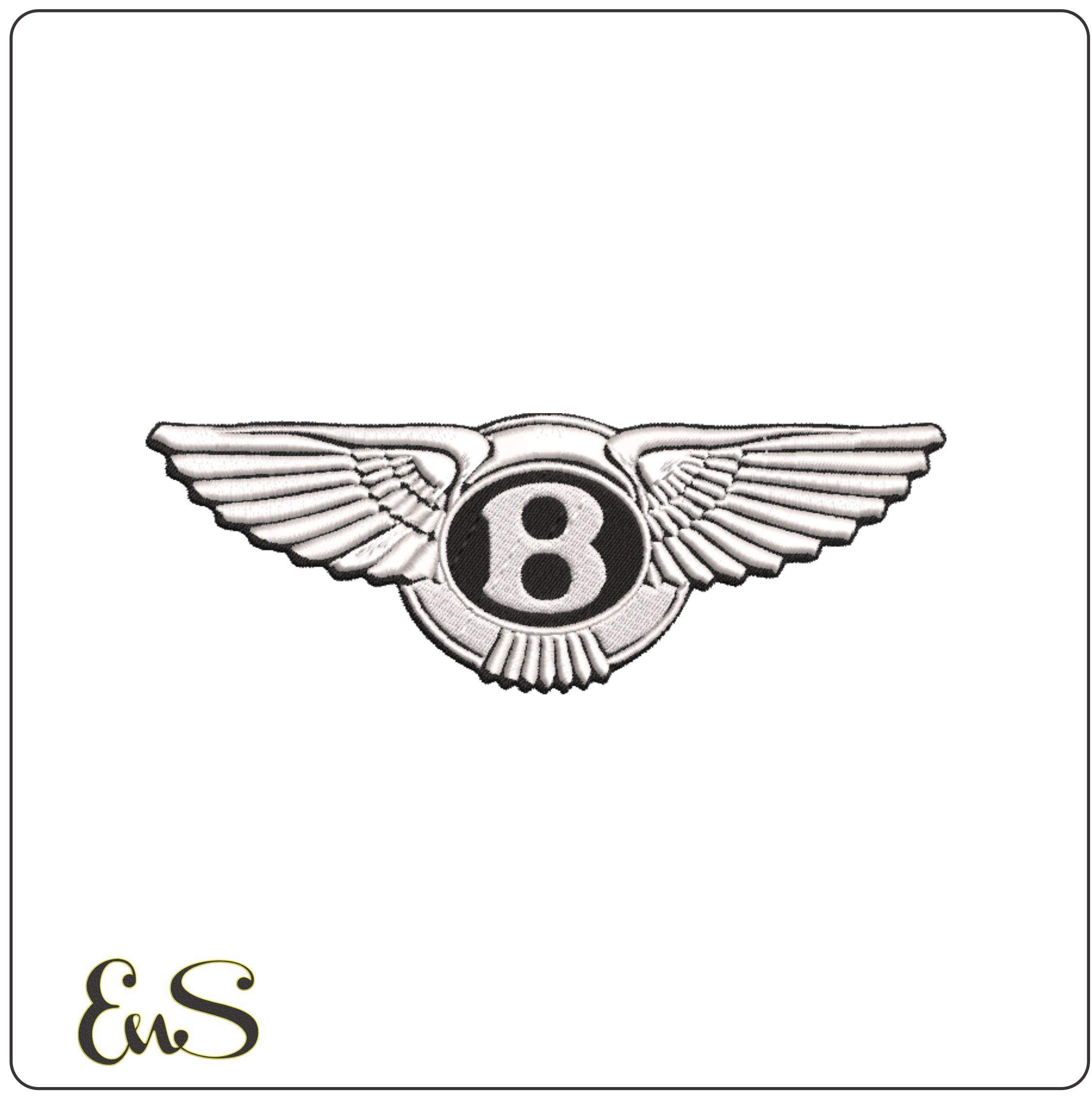 Bentley Car Logo embroidery design - Wings design machine pattern Car Auto Company embroidery file instant download in a frame