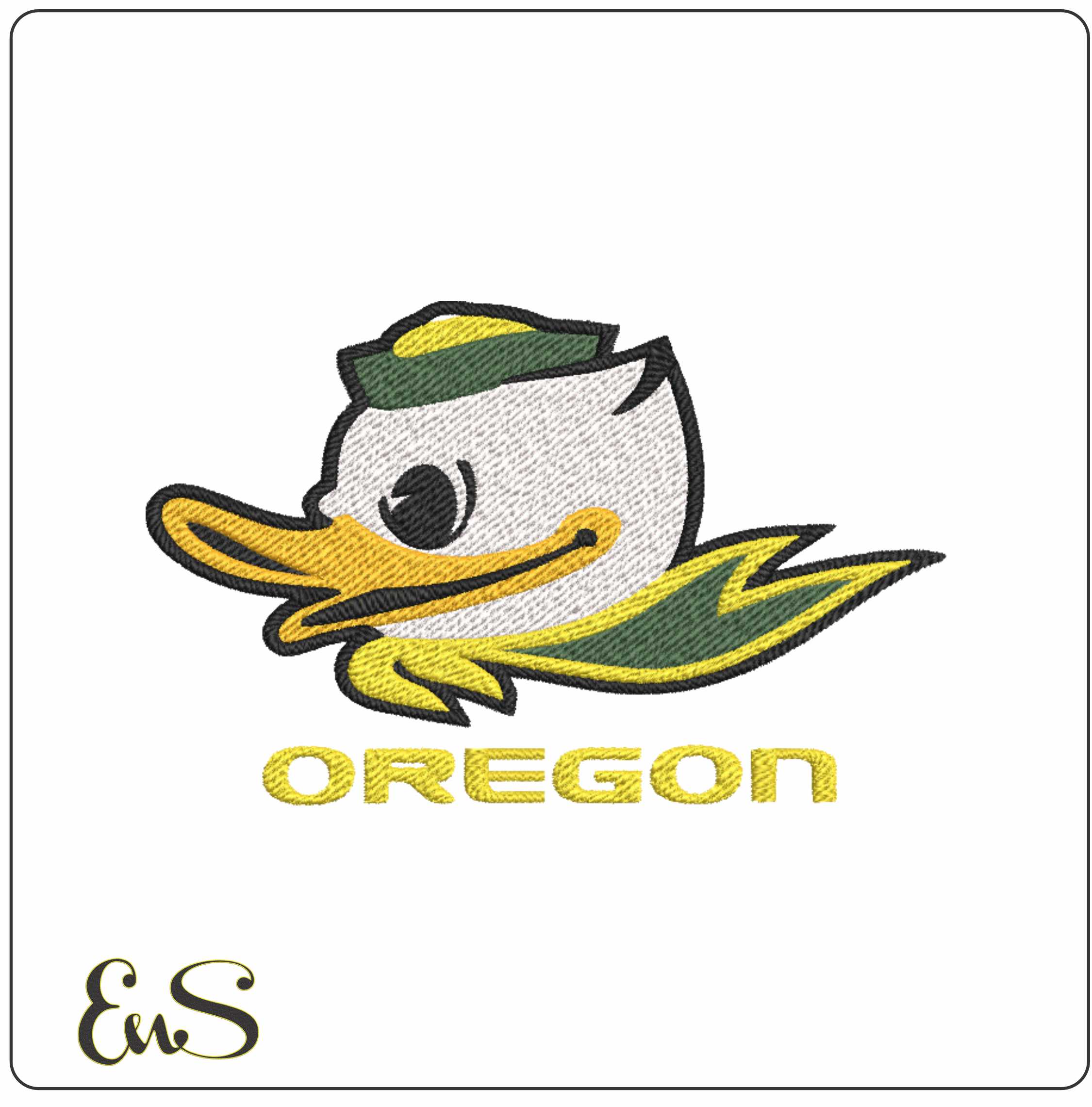 Oregon Ducks Yellow  - Elegant embroidery design file - instant download