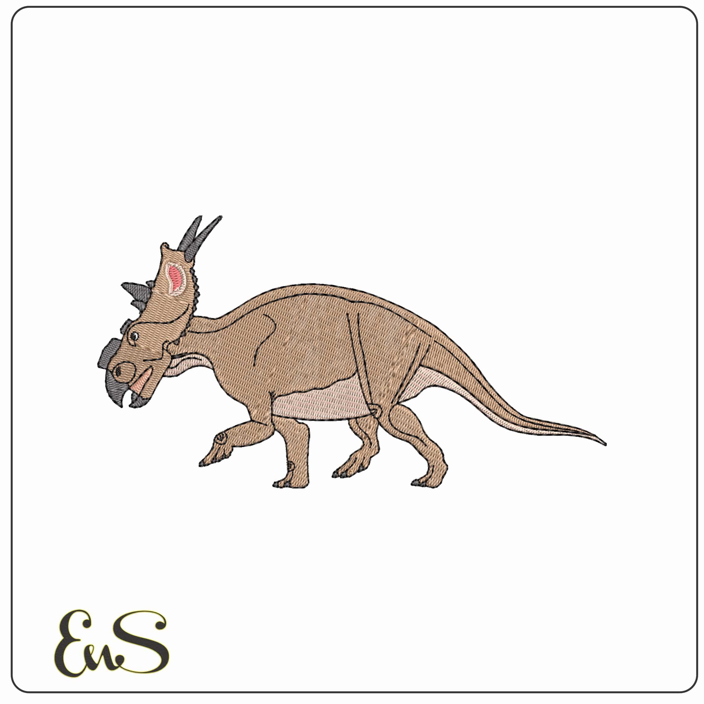 Pachyrhinosaurus  - Elegant embroidery design file - instant download