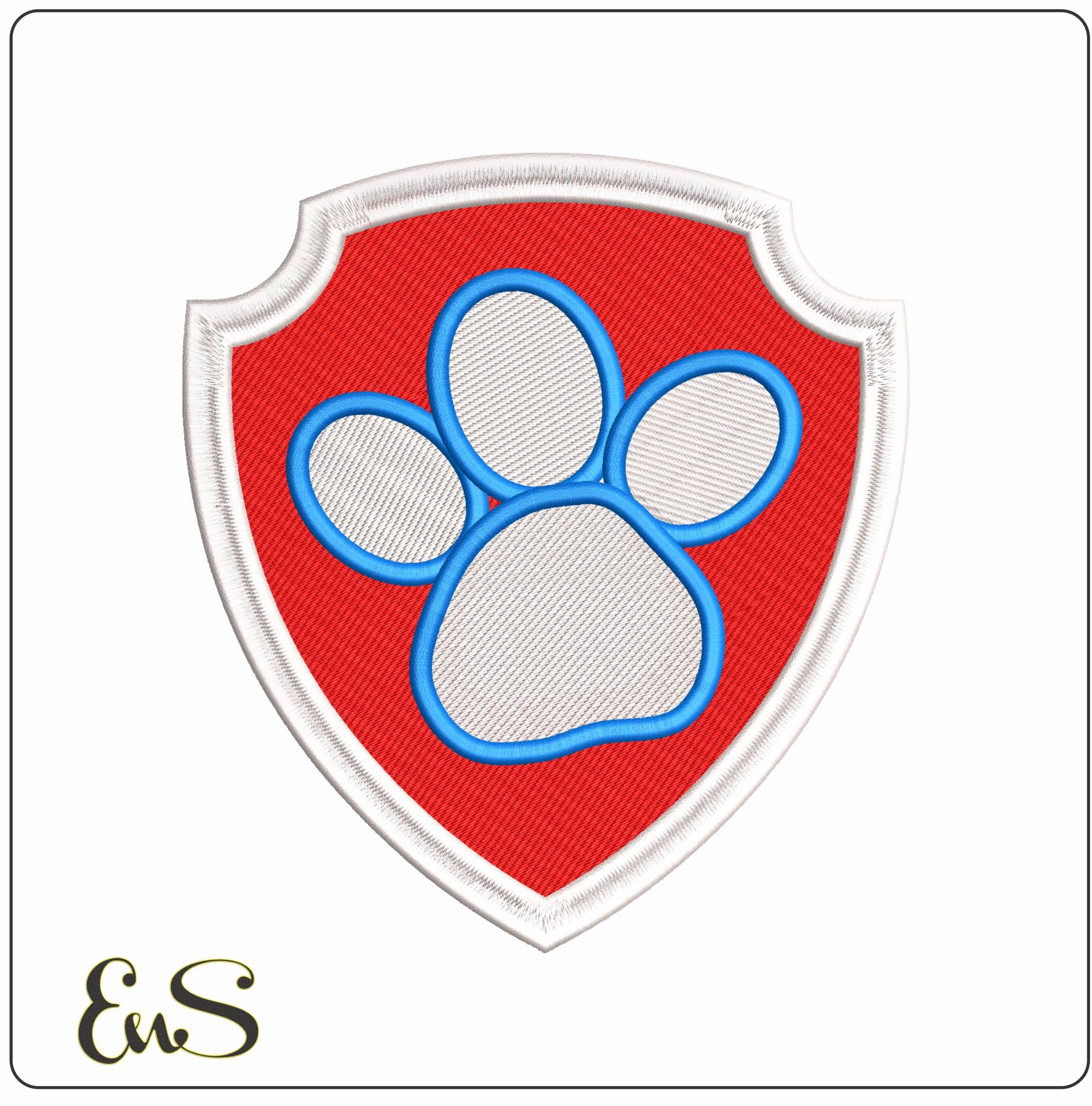 PAW Shield Patch Paw Patrol - Elegant embroidery design file - instant download