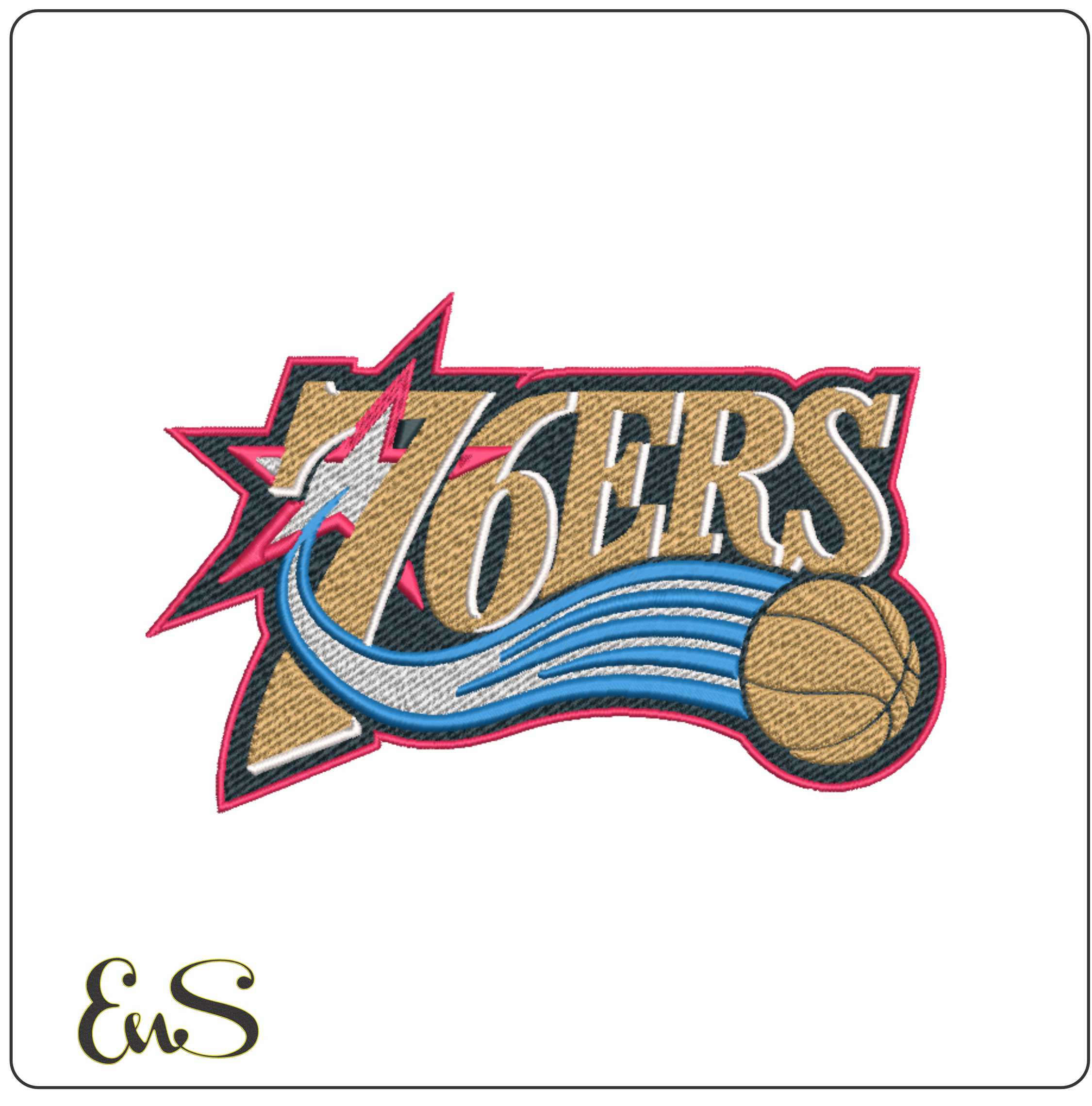 Philadelphia 76ers   - Elegant embroidery design file - instant download