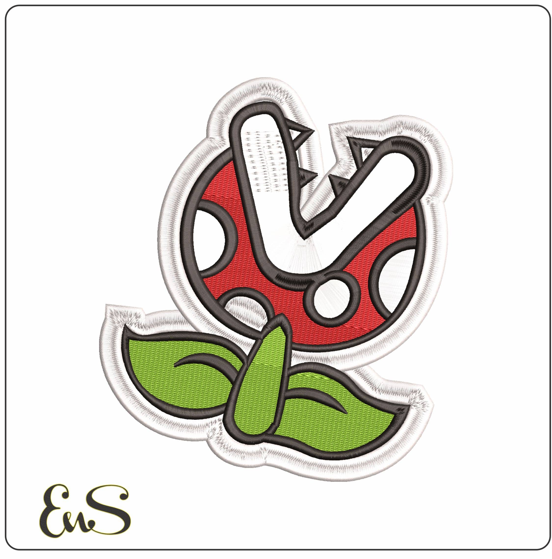 Piranha Plant Super Mario Bros  - Elegant embroidery design file - instant download