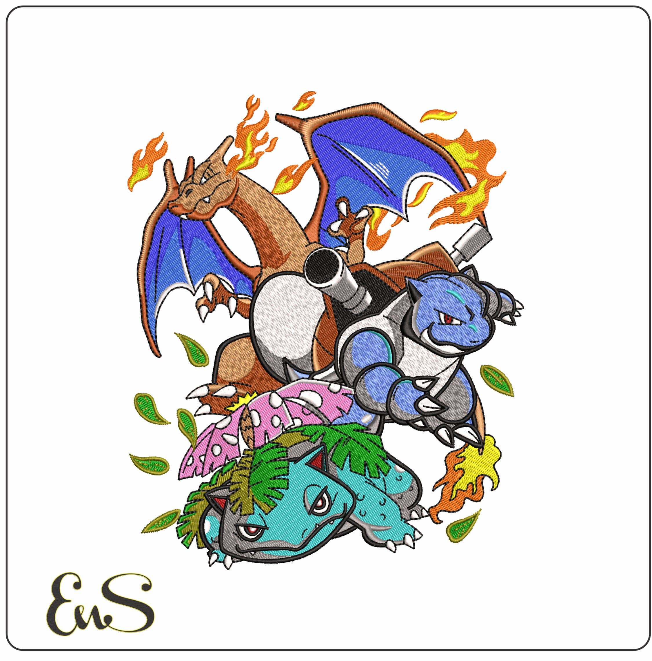 Pokemon Creatures Pokemon Anime  - Elegant embroidery design file - instant download