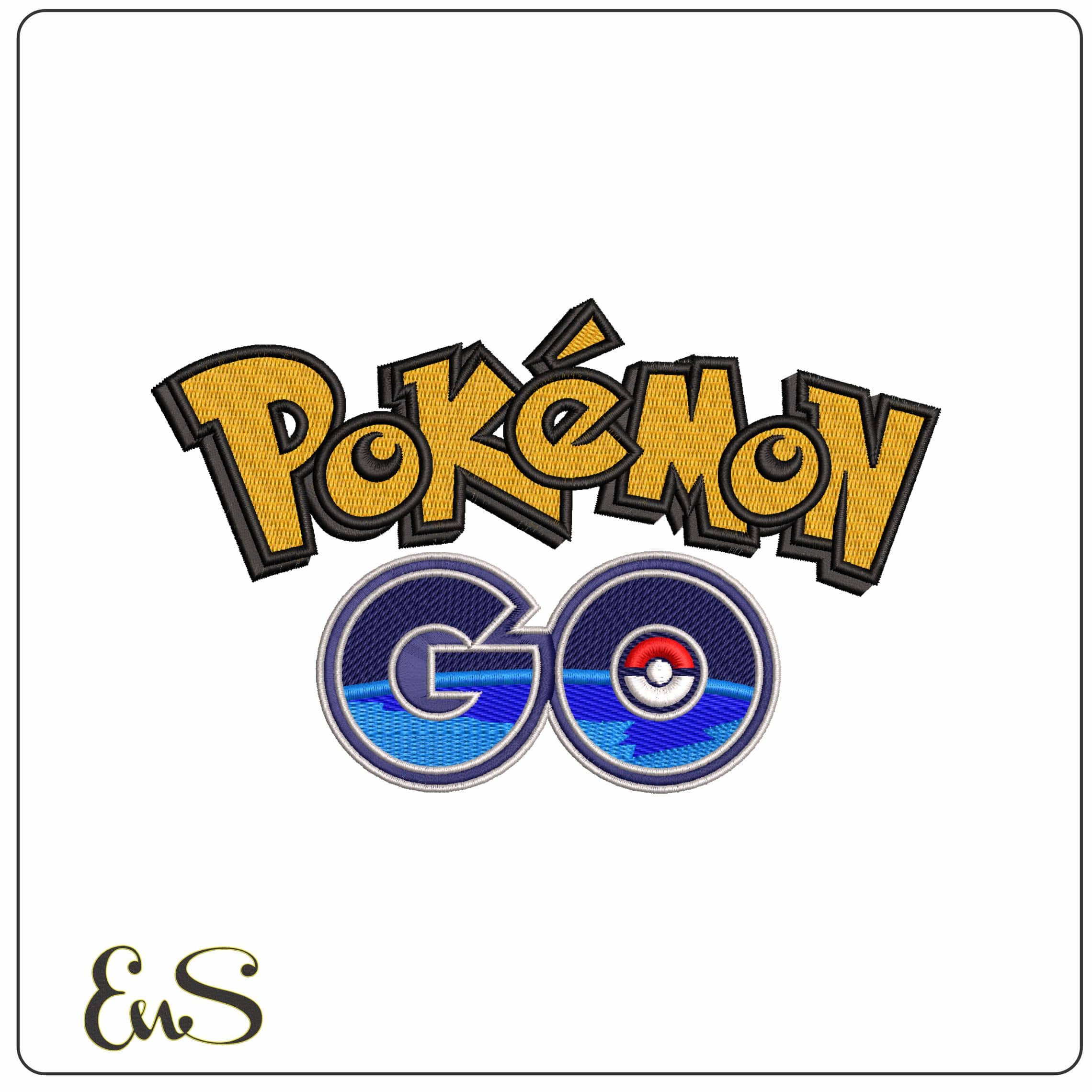 Pokemon GO Anime  - Elegant embroidery design file - instant download