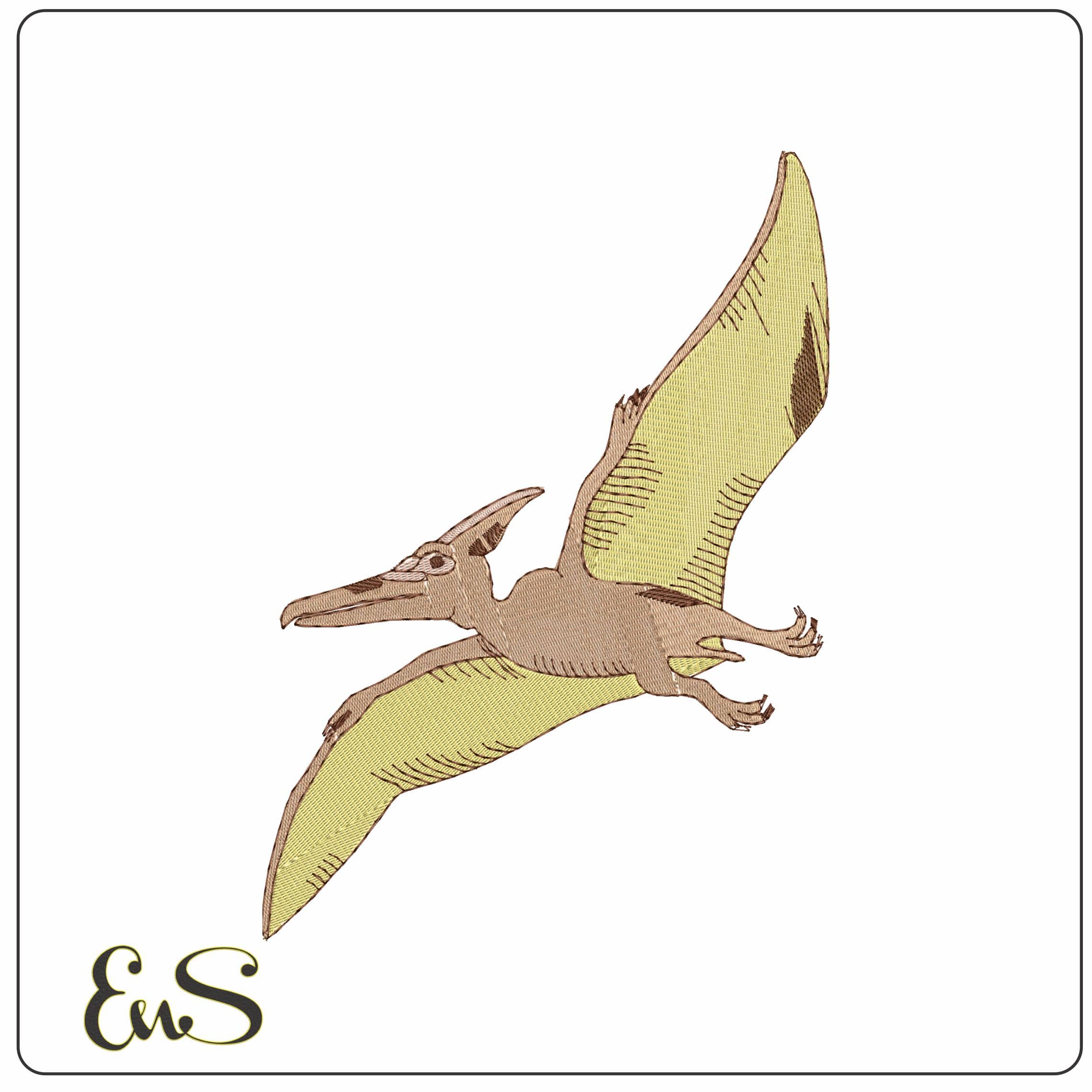 Pteranodon  - Elegant embroidery design file - instant download