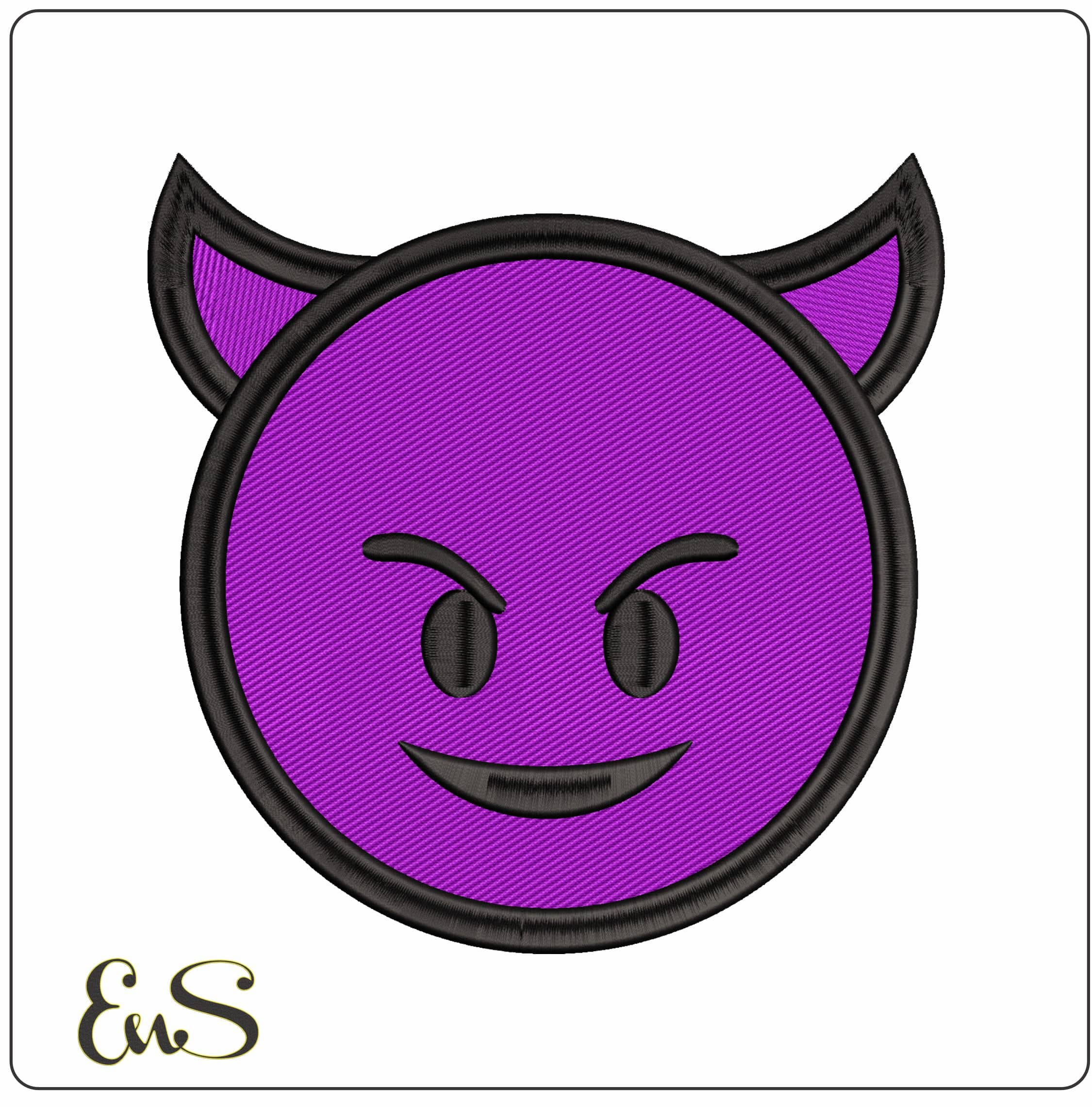 Purple Devil Emoji - Elegant embroidery design file - instant download