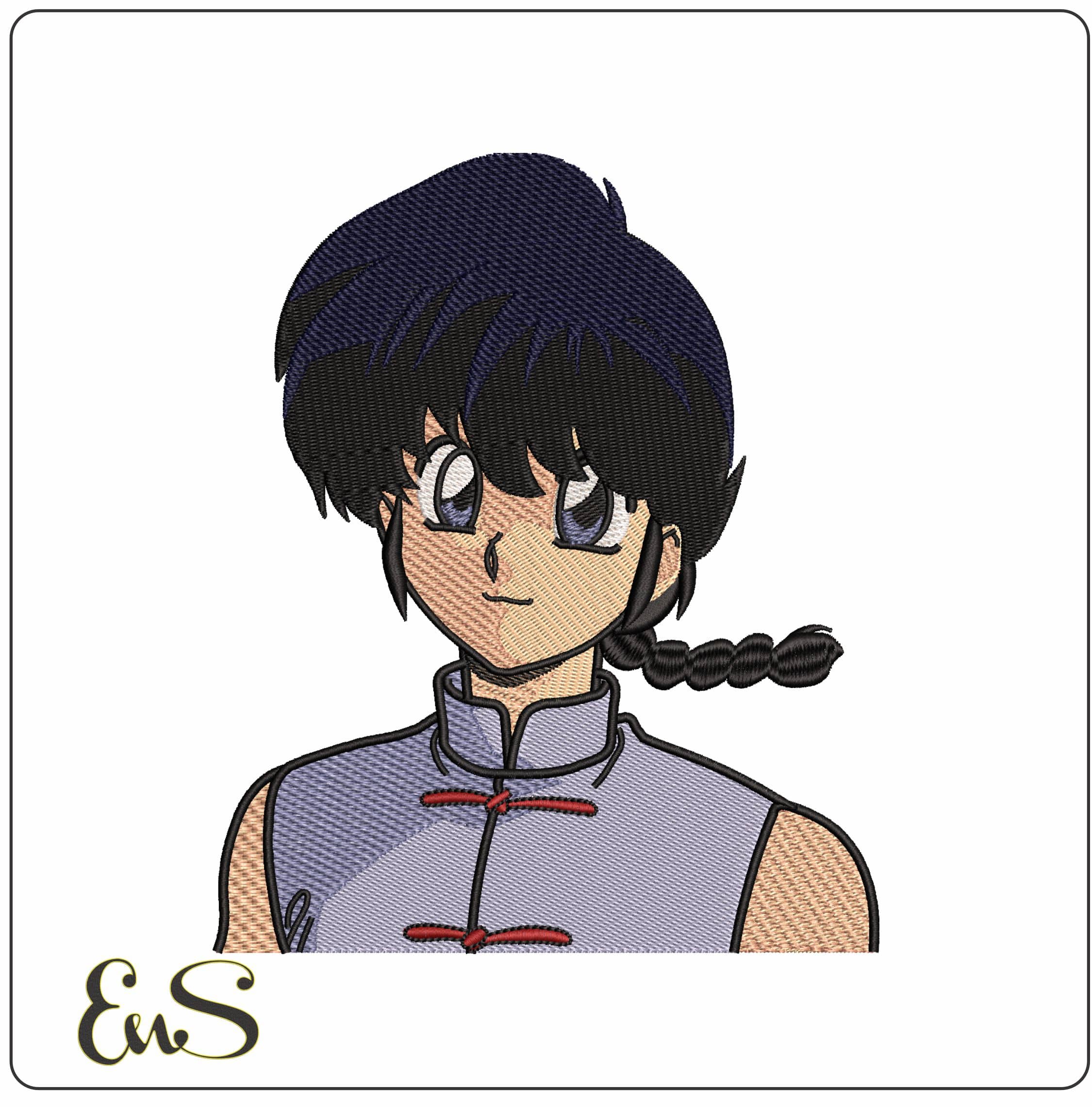 Ranma Saotome Ranma Anime  - Elegant embroidery design file - instant download