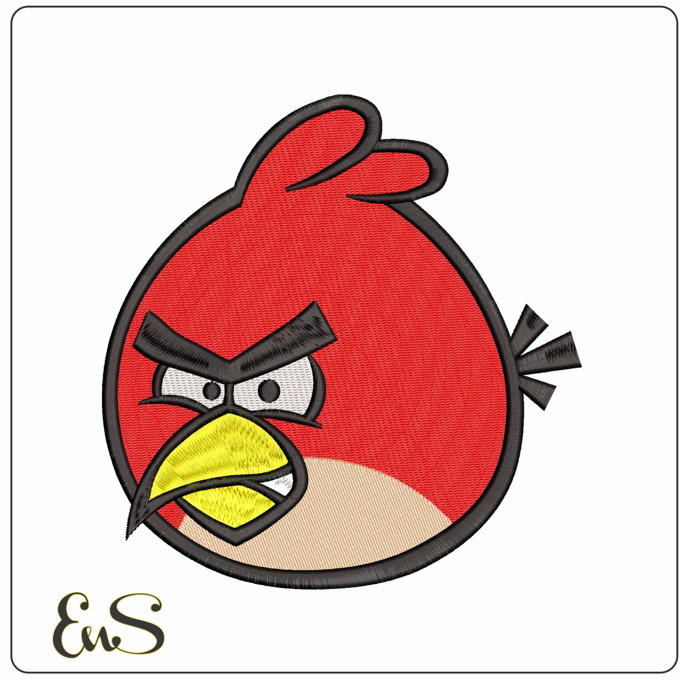 Red Angry Birds  - Elegant embroidery design file - instant download