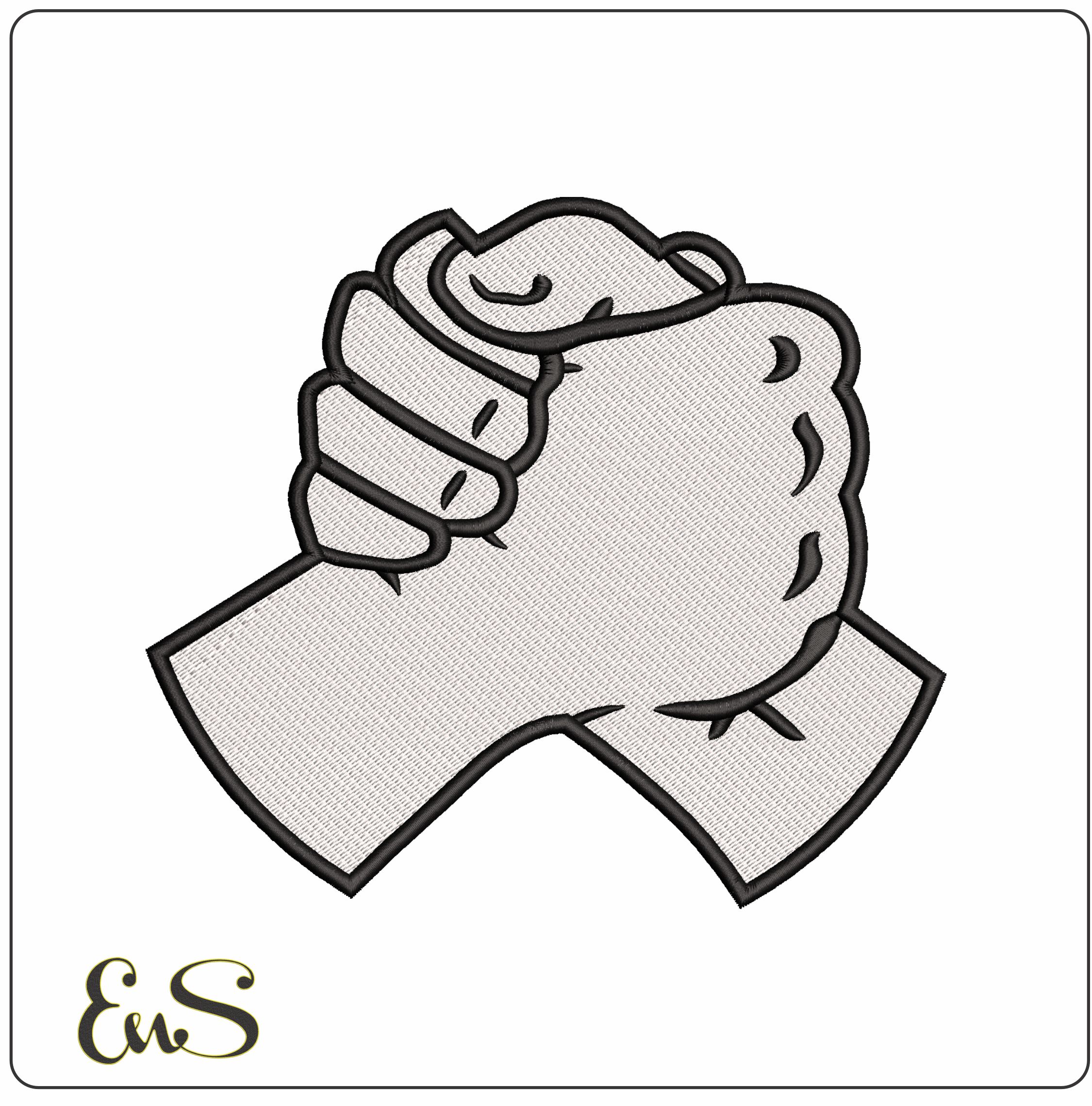 Respect Hands Together - Elegant embroidery design file - instant download
