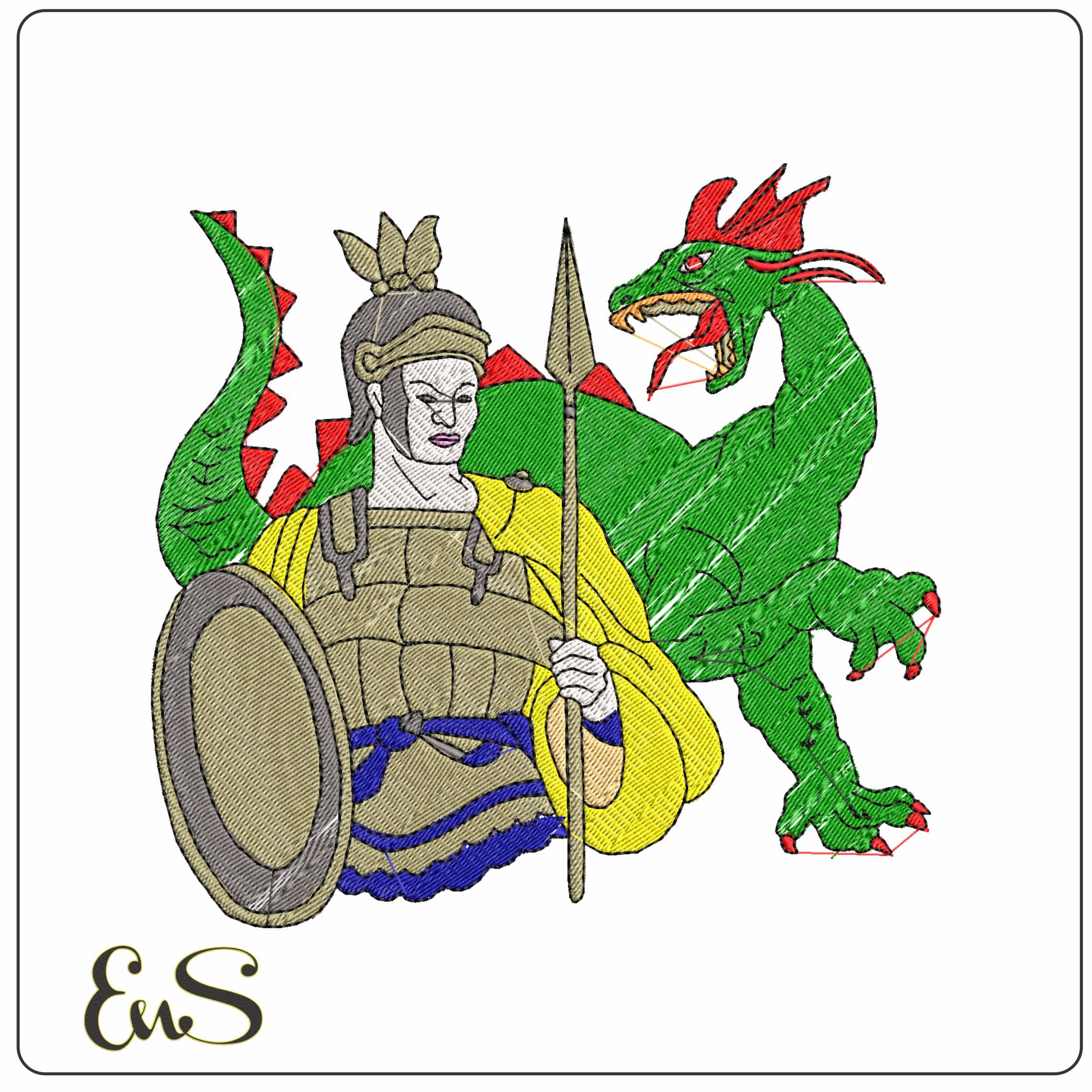 SAINT GEORGE (M)    - Elegant embroidery design file - instant download