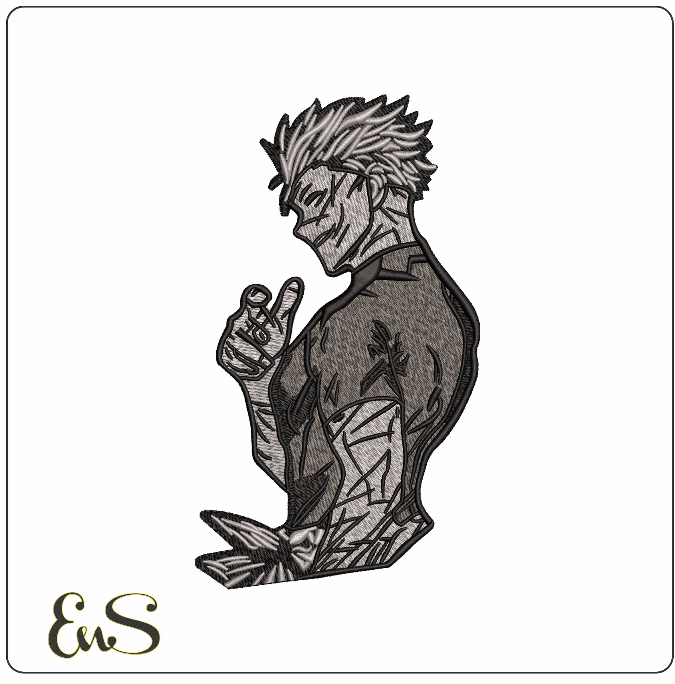 Satoru Gojo Honored One Pose Jujutsu Kaisen Anime - Elegant embroidery design file - instant downl oad
