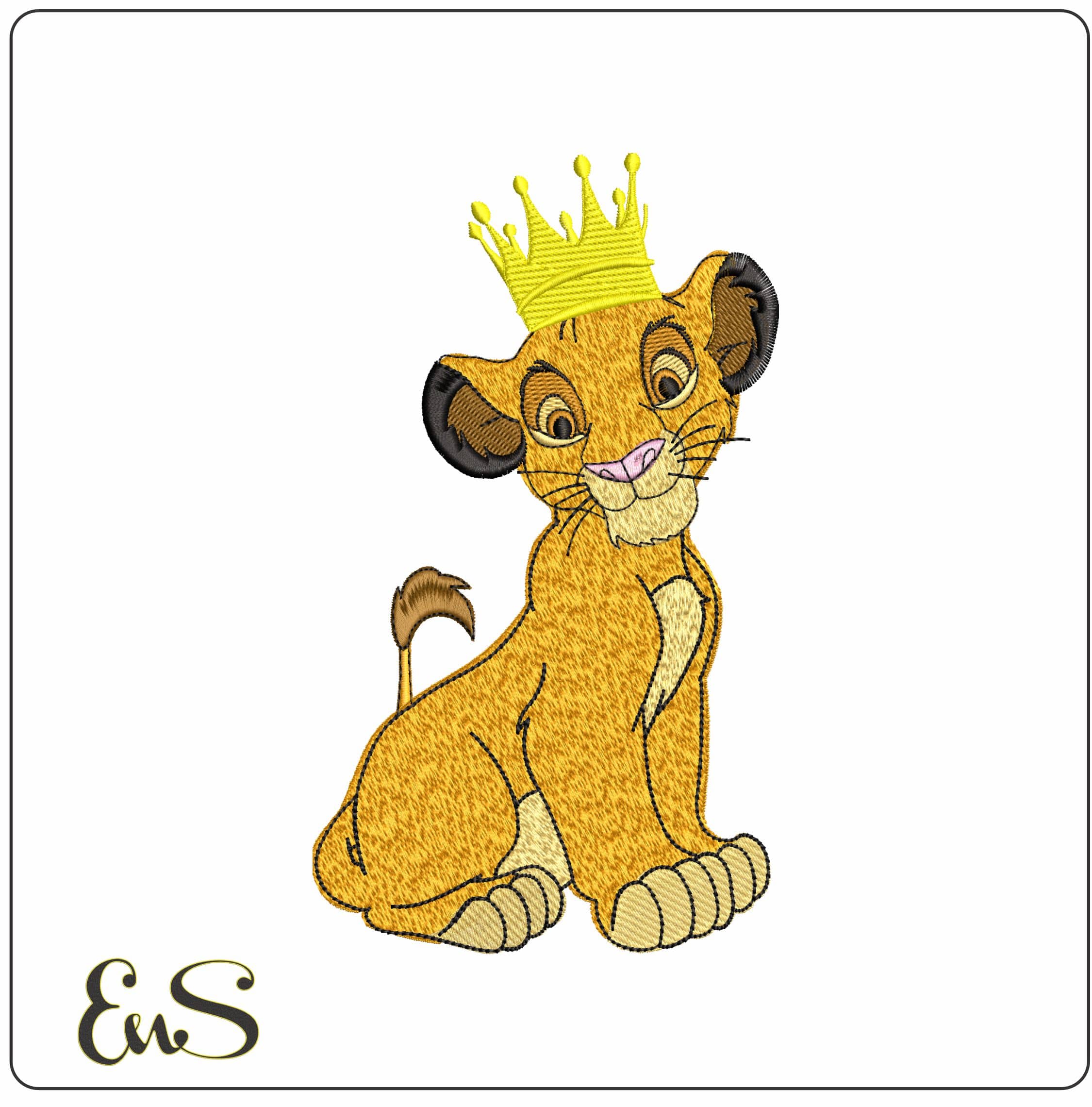Simba Prince Lion King - Elegant embroidery design file - instant download