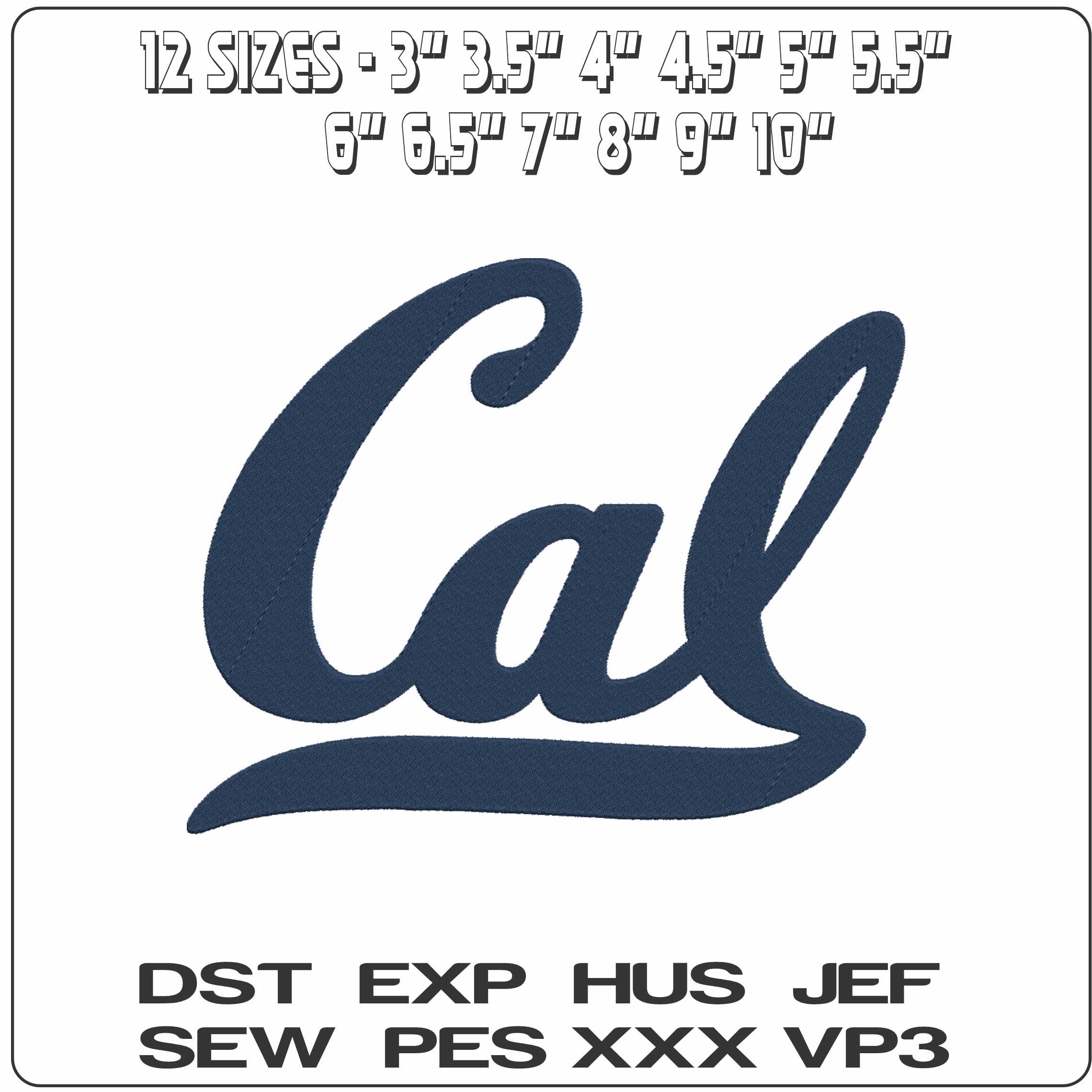 California Golden Bears embroidery design - Cal Logo embroidery machine pattern embroidery file - instant download in a frame