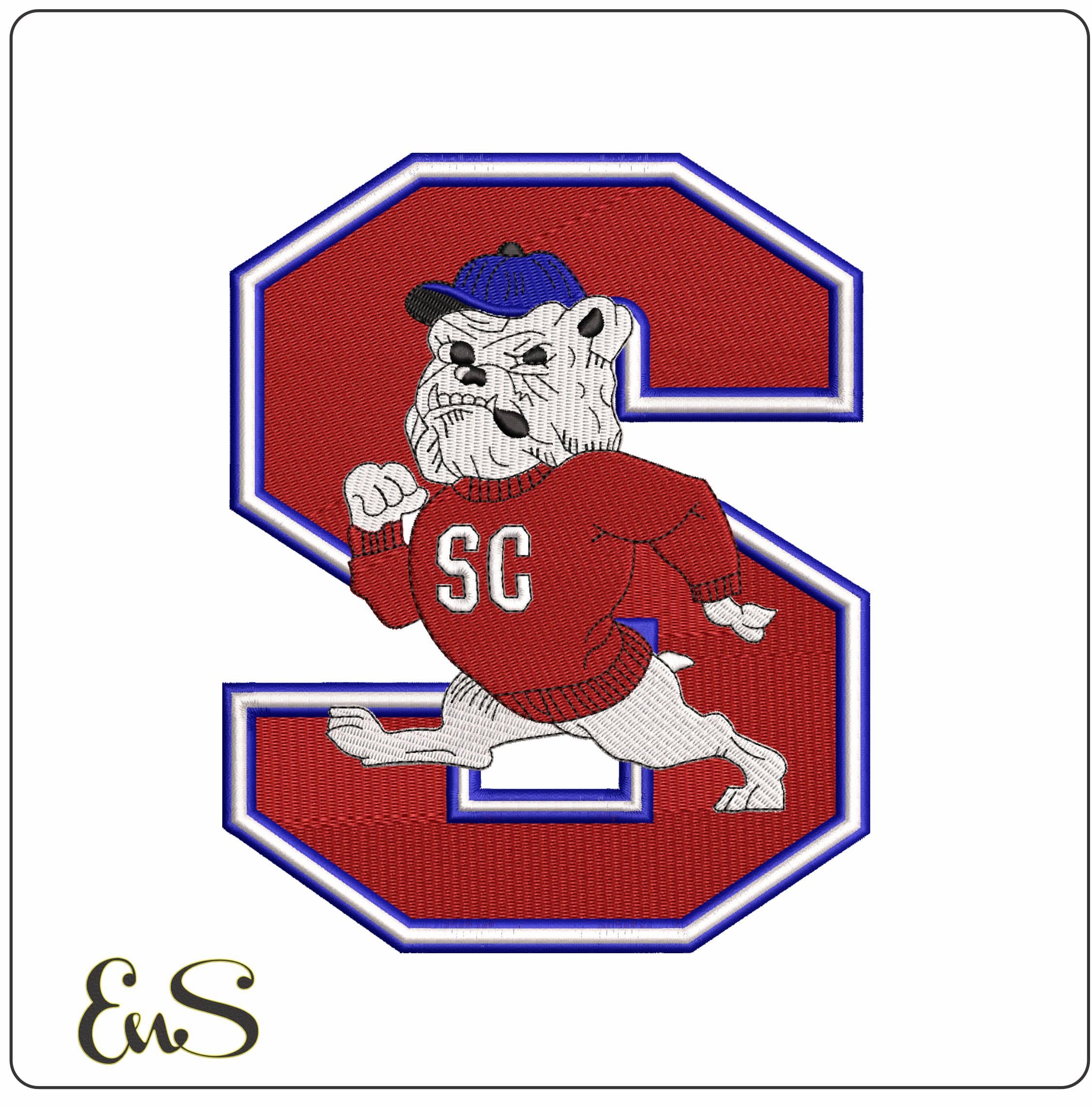 South Carolina State Bulldog Spike College - Elegant embroidery design file - instant download