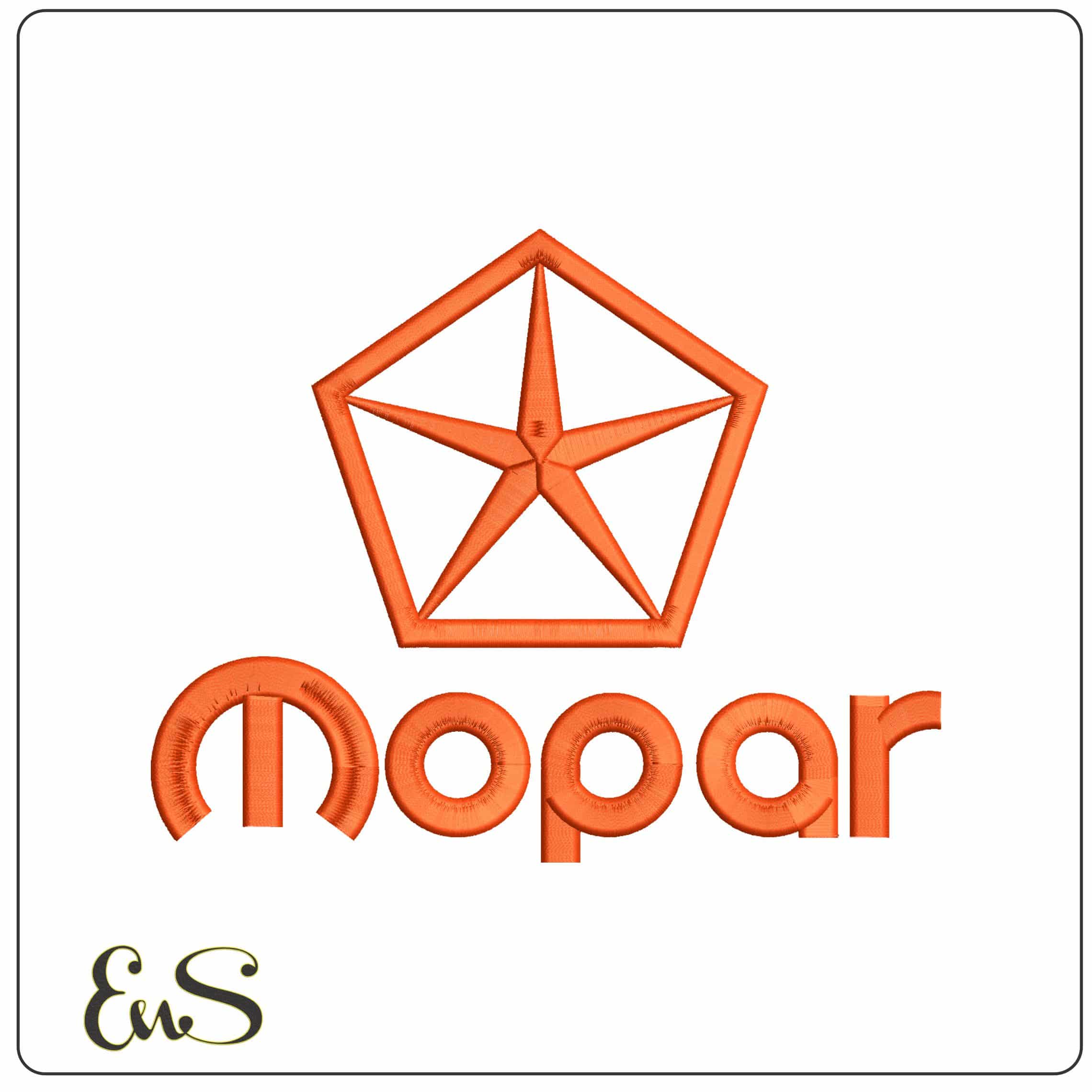Star MOPAR with Name - Elegant embroidery design file - instant download