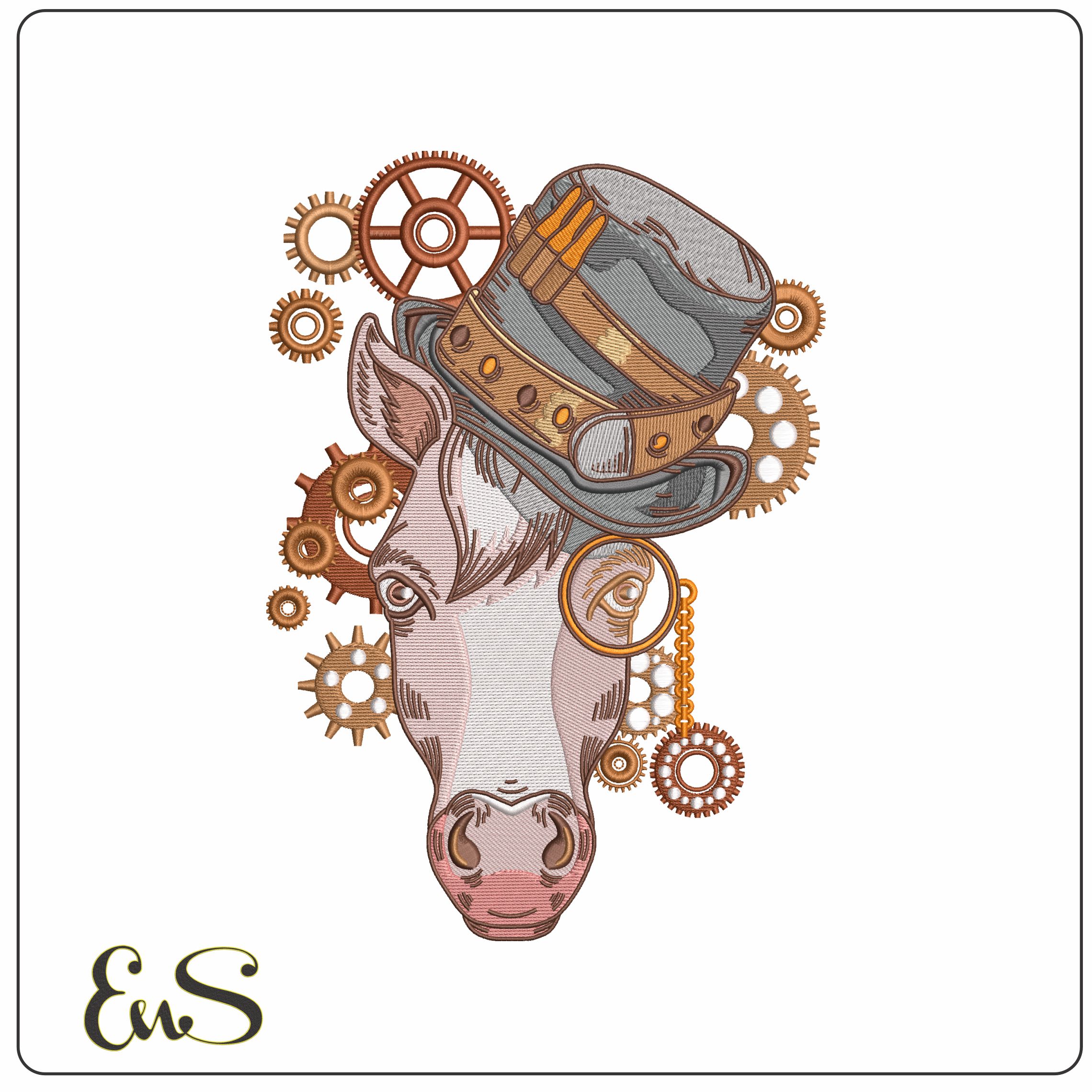 Steam Punk Horse  - Elegant embroidery design file - instant download