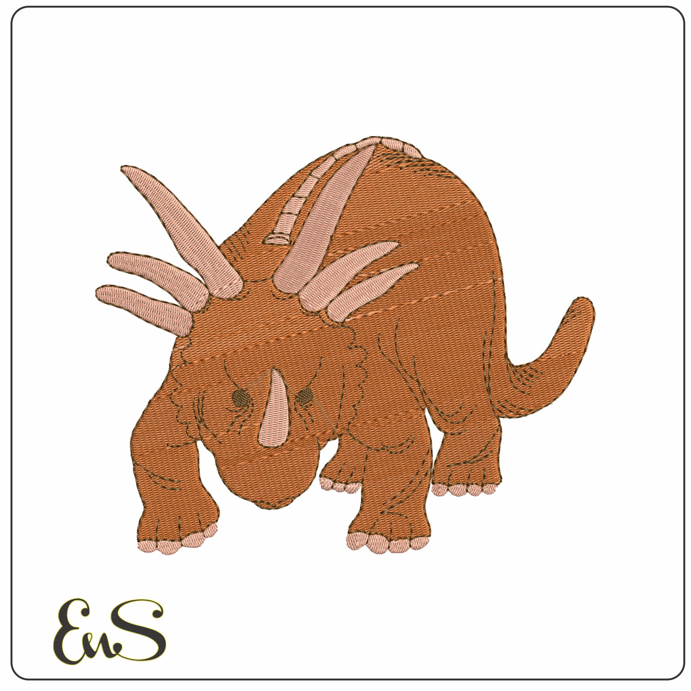 Styracosaurus  - Elegant embroidery design file - instant download