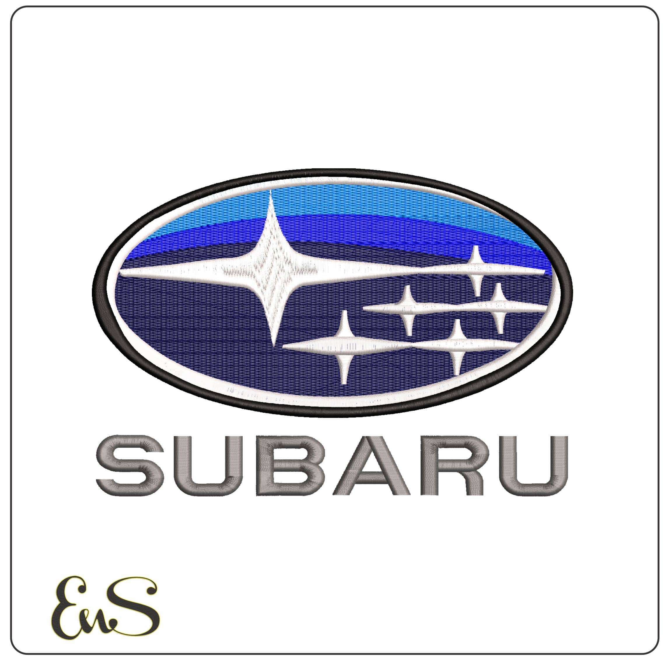 Subaru with Name - Elegant embroidery design file - instant download