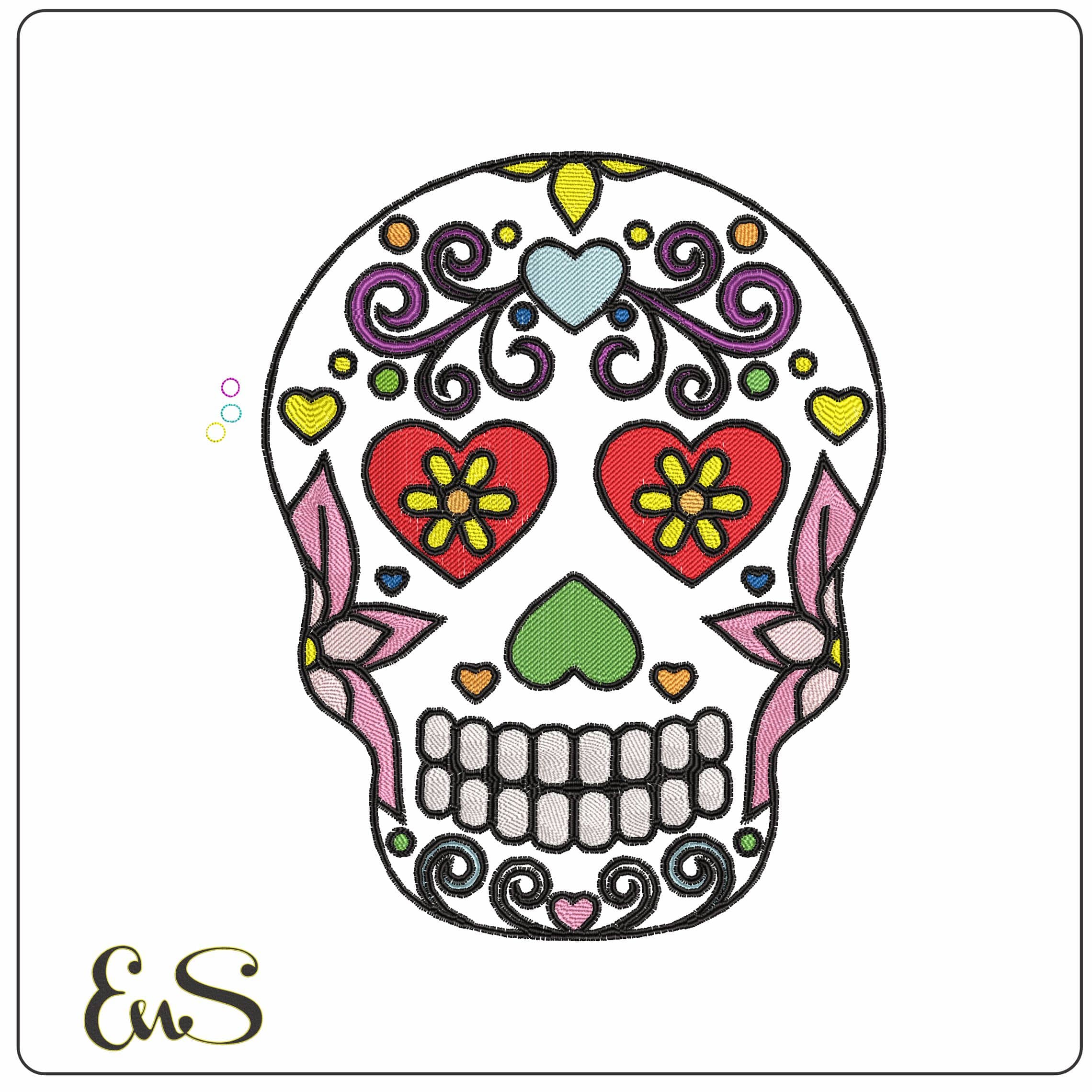Sugar Skull Clear - Elegant embroidery design file - instant download