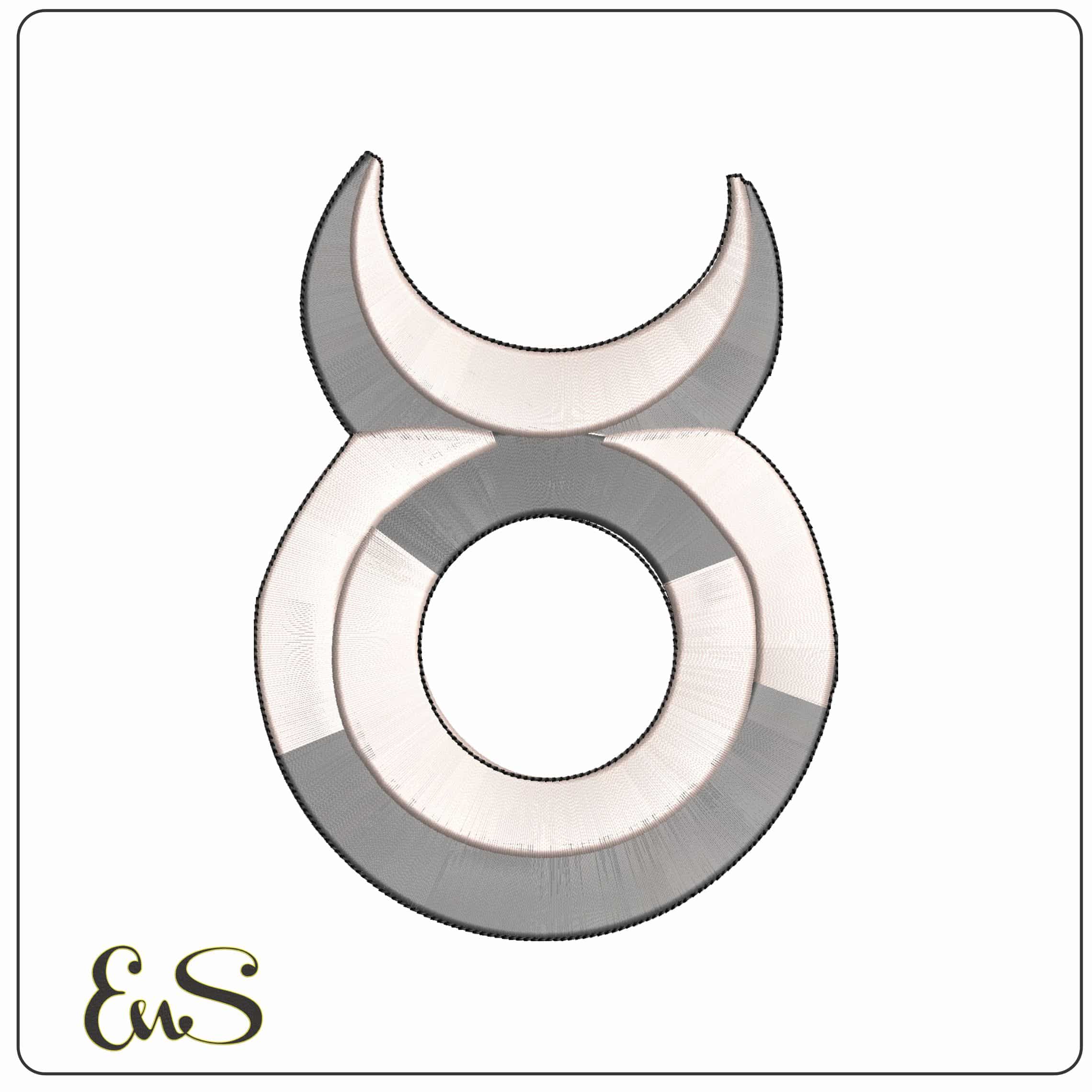Taurus Symbol Zodiac - Elegant embroidery design file - instant download