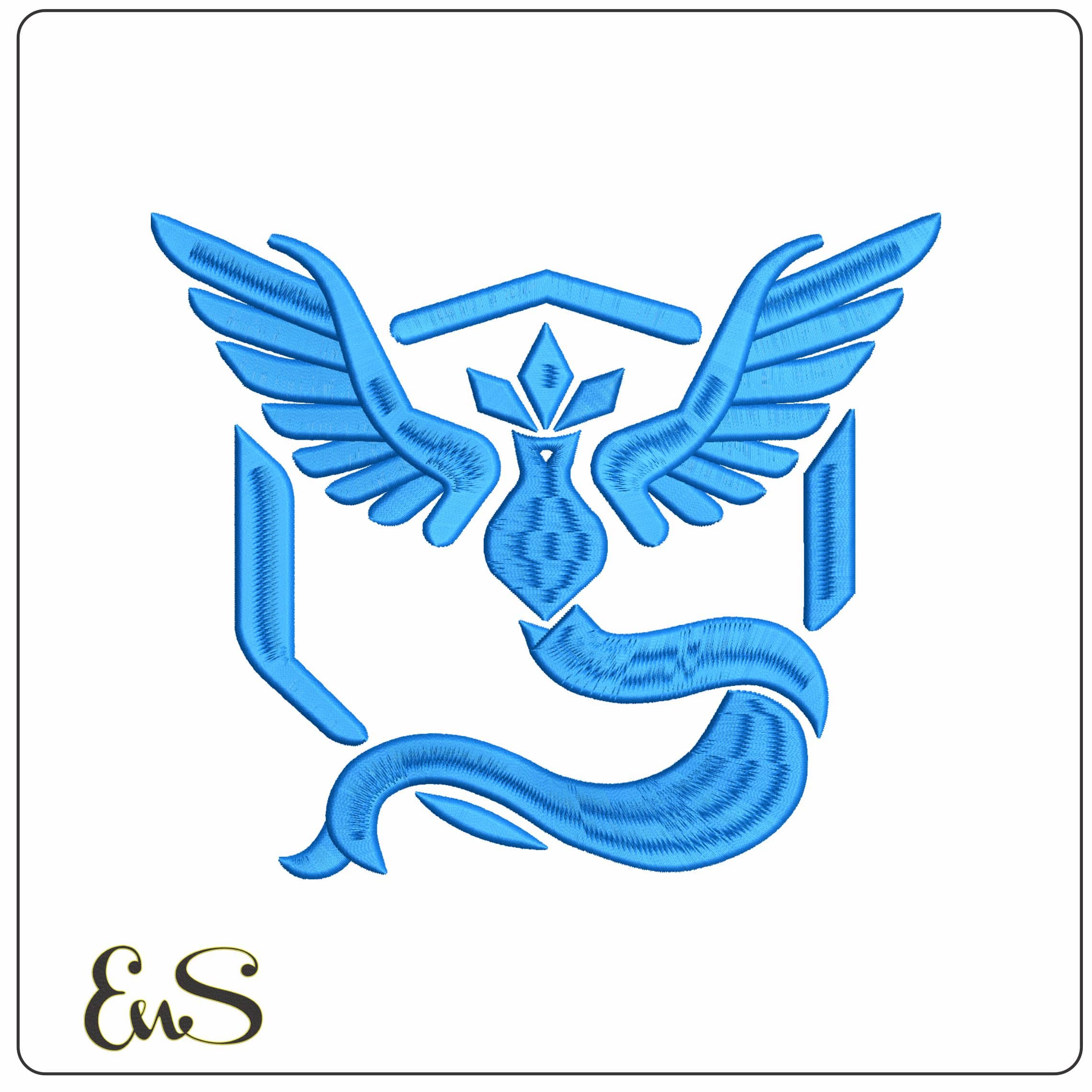 Team Mystic Pokemon Go Anime  - Elegant embroidery design file - instant download