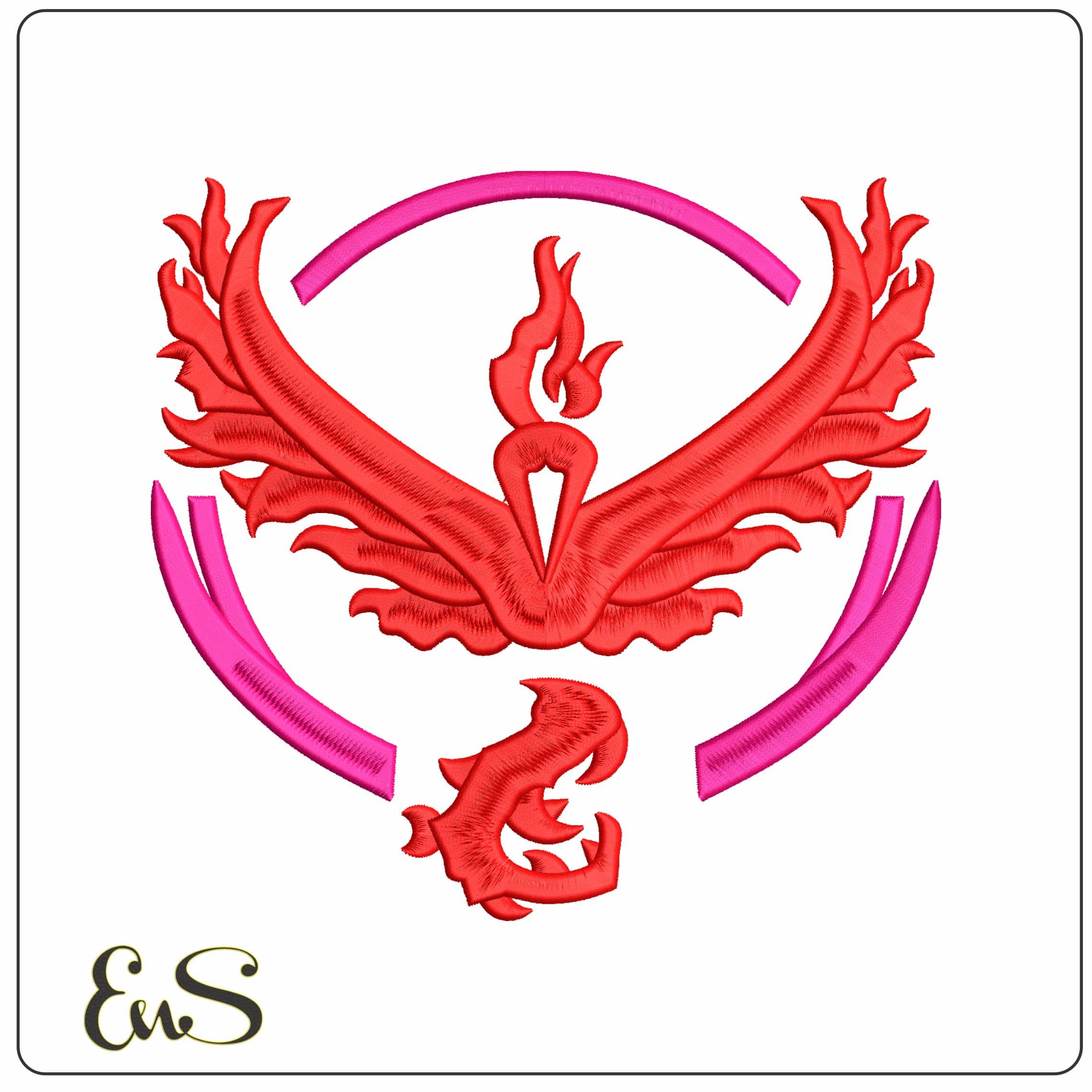 Team Valor Pokemon Go Anime  - Elegant embroidery design file - instant download