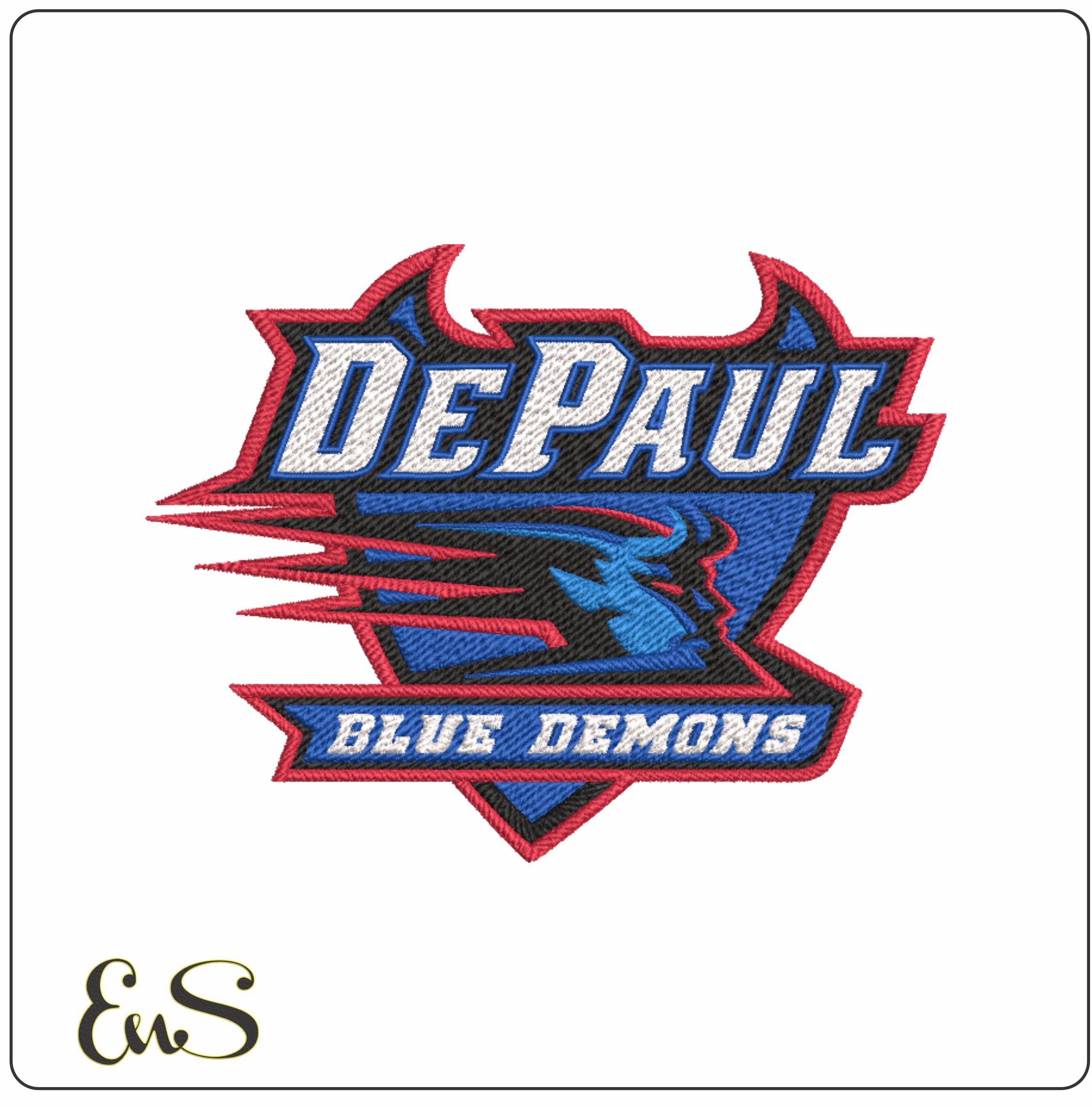 DePaul Blue Demons embroidery design - DePaul University, Chicago embroidery machine pattern embroidery file - instant download in frame