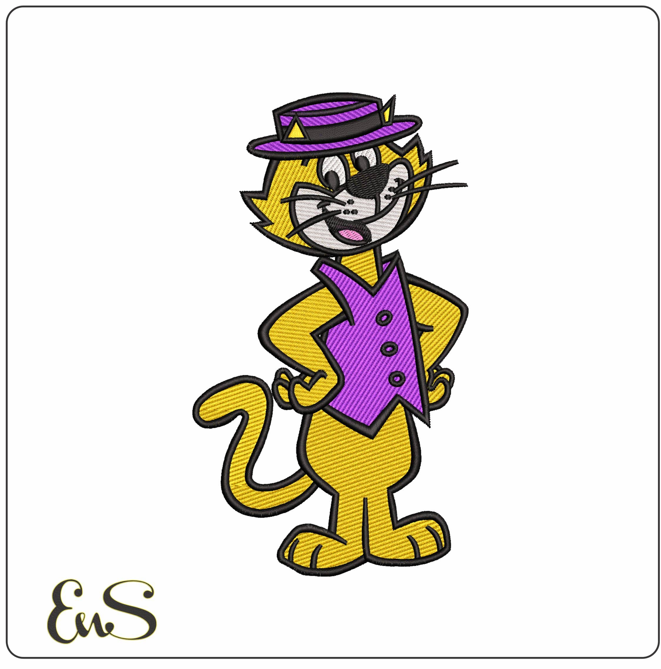Top Cat Pose Top Cat Cartoon - Elegant embroidery design file - instant download
