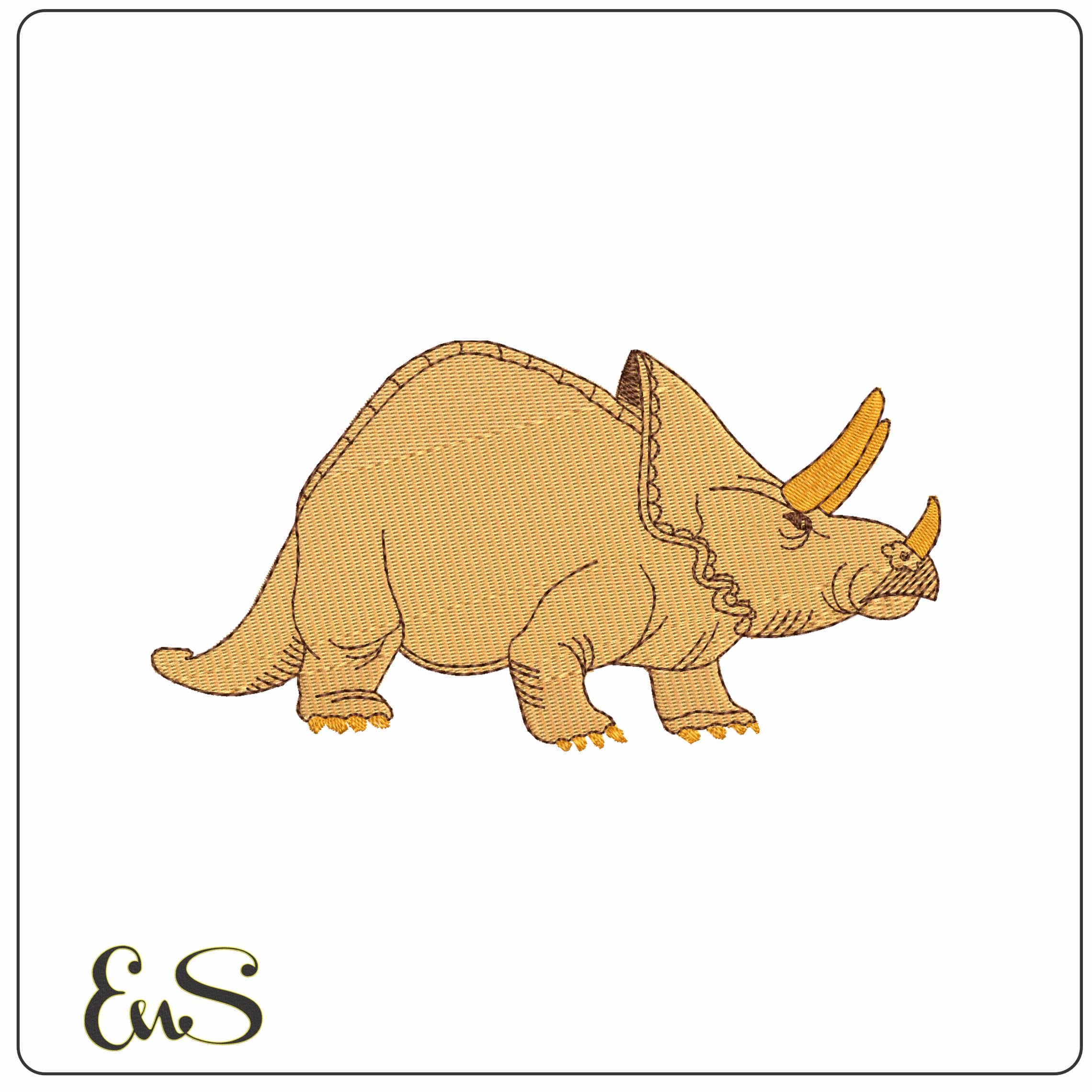 Triceratops  - Elegant embroidery design file - instant download