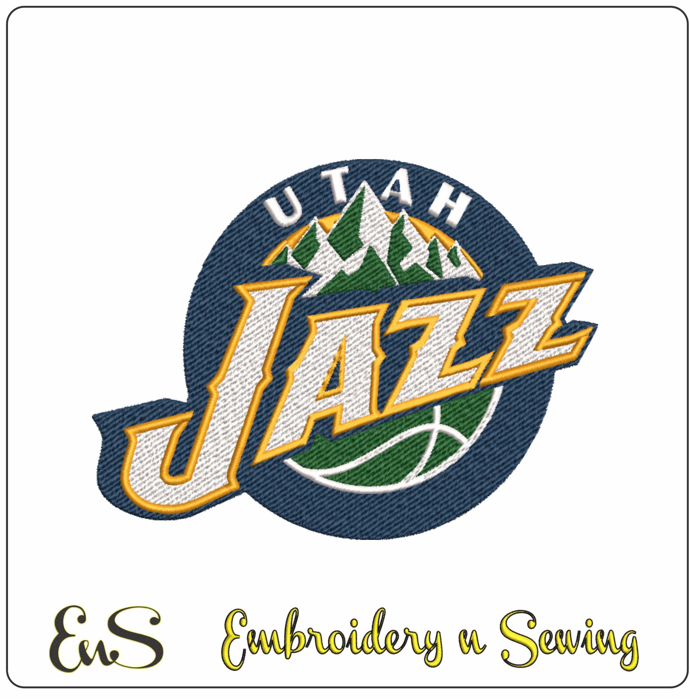 Utah Jazz   - Elegant embroidery design file - instant download
