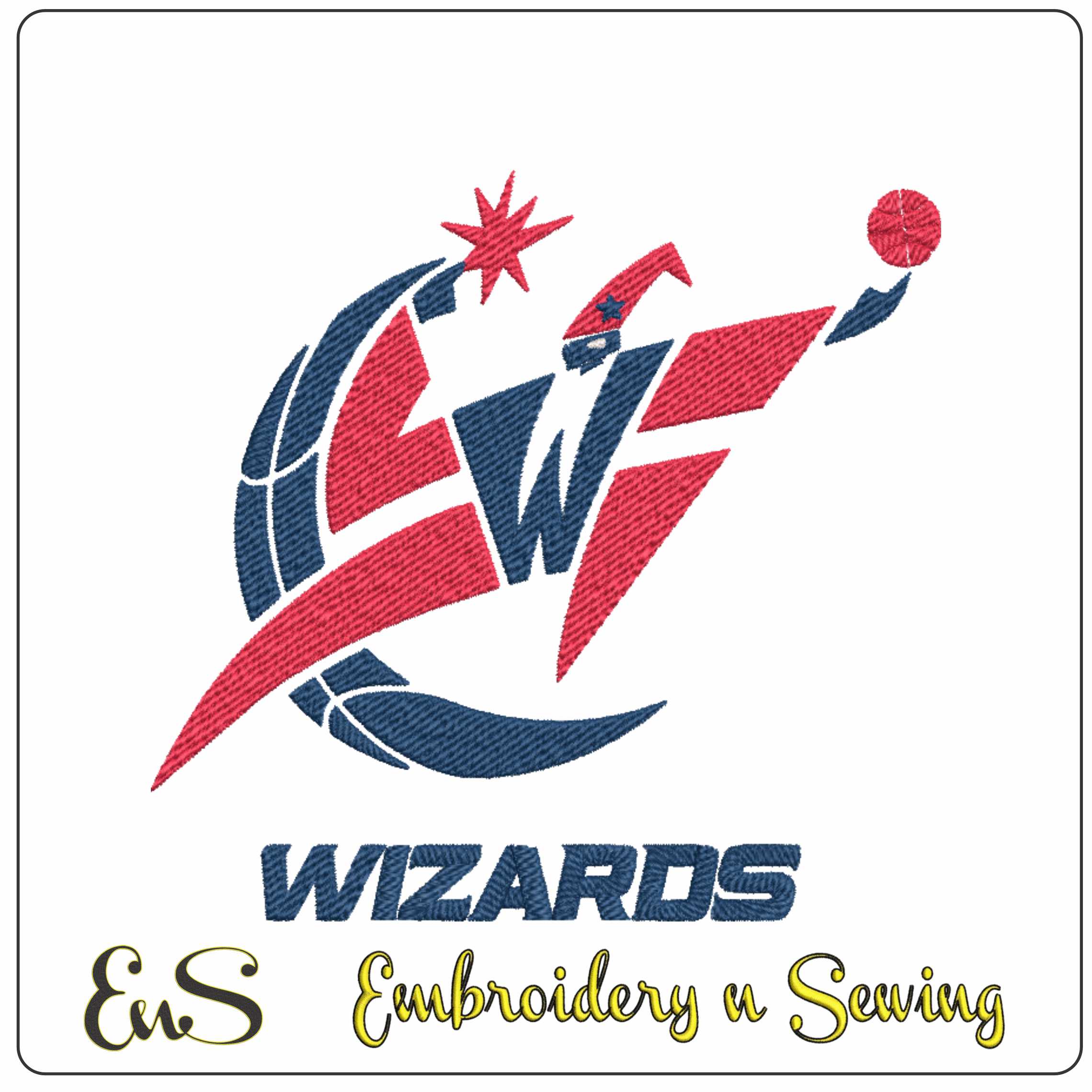 Washington Wizards - Elegant embroidery design file - instant download