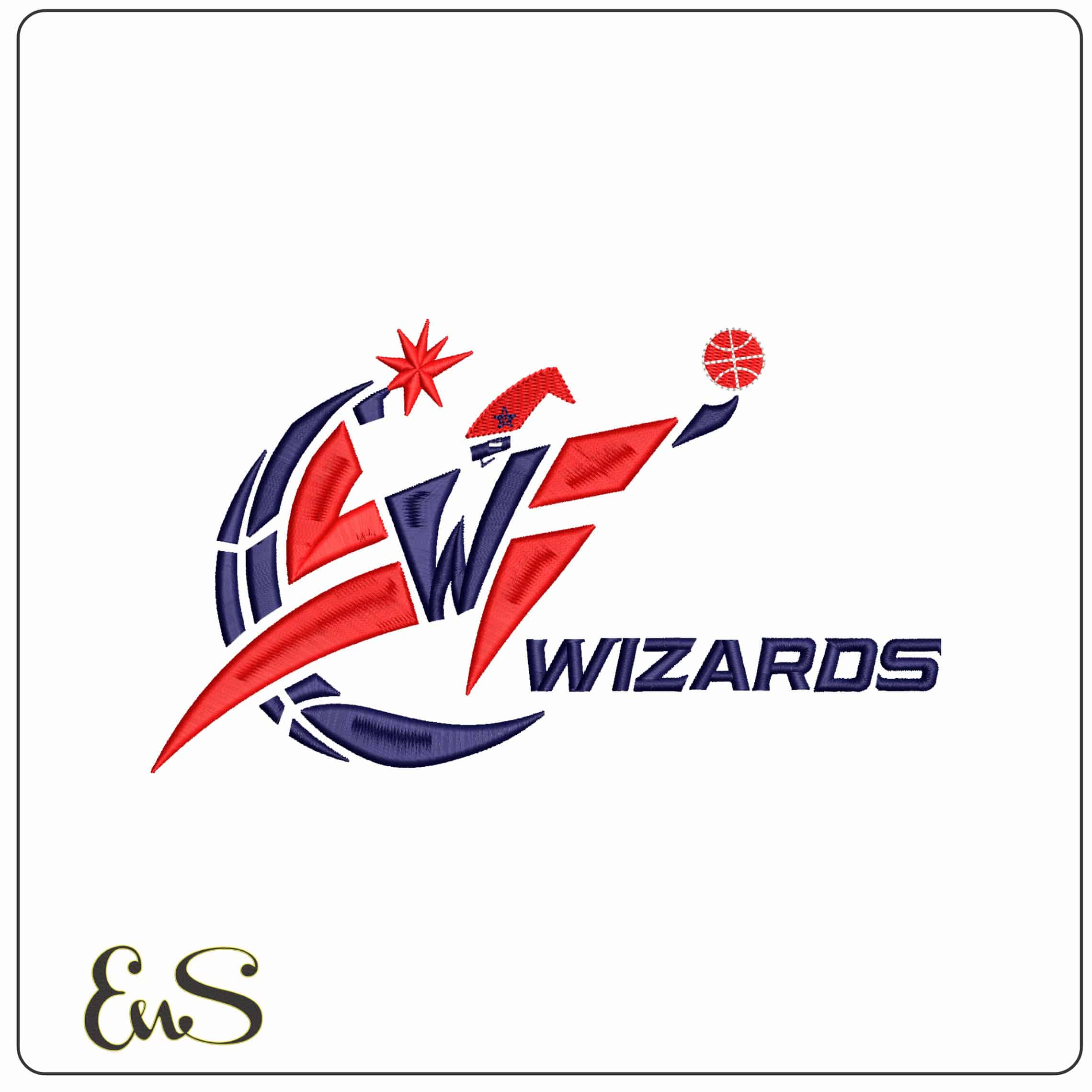 Washington Wizards NBA - Elegant embroidery design file - instant download