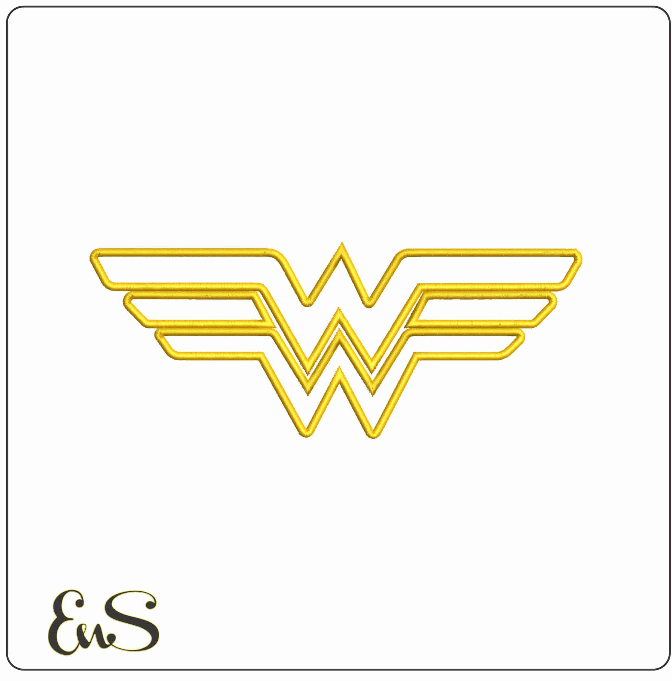 Wonder Woman Logo outline DC omics - Elegant embroidery design file - instant download