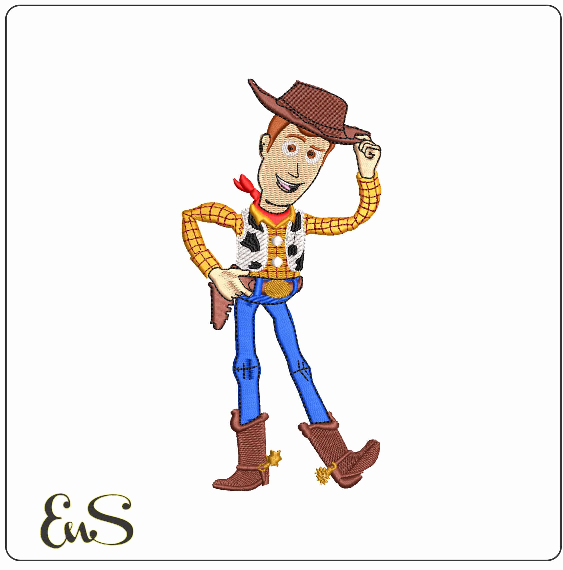 Woody Tipping Hat Toy Story - Elegant embroidery design file - instant download