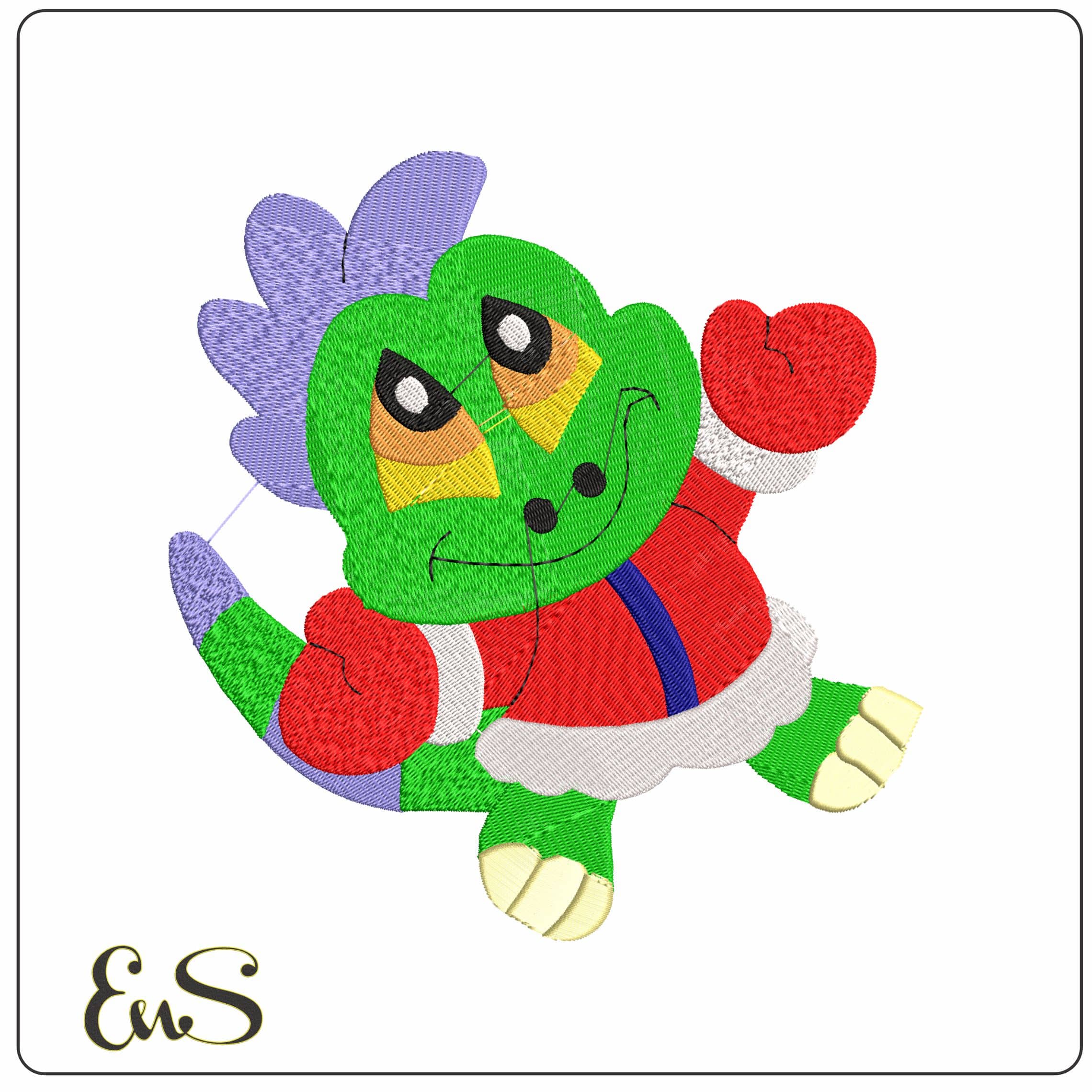 xmas reptile - Elegant embroidery design file - instant download