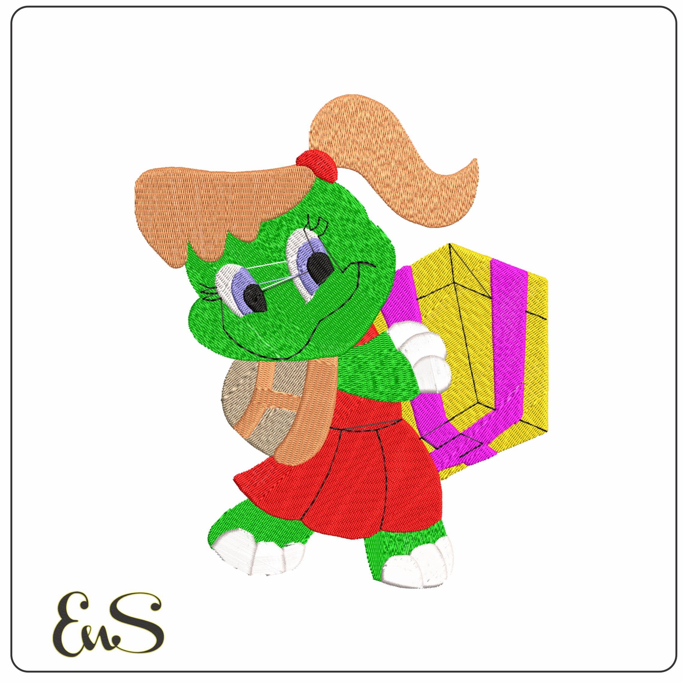 xmas reptile4 - Elegant embroidery design file - instant download
