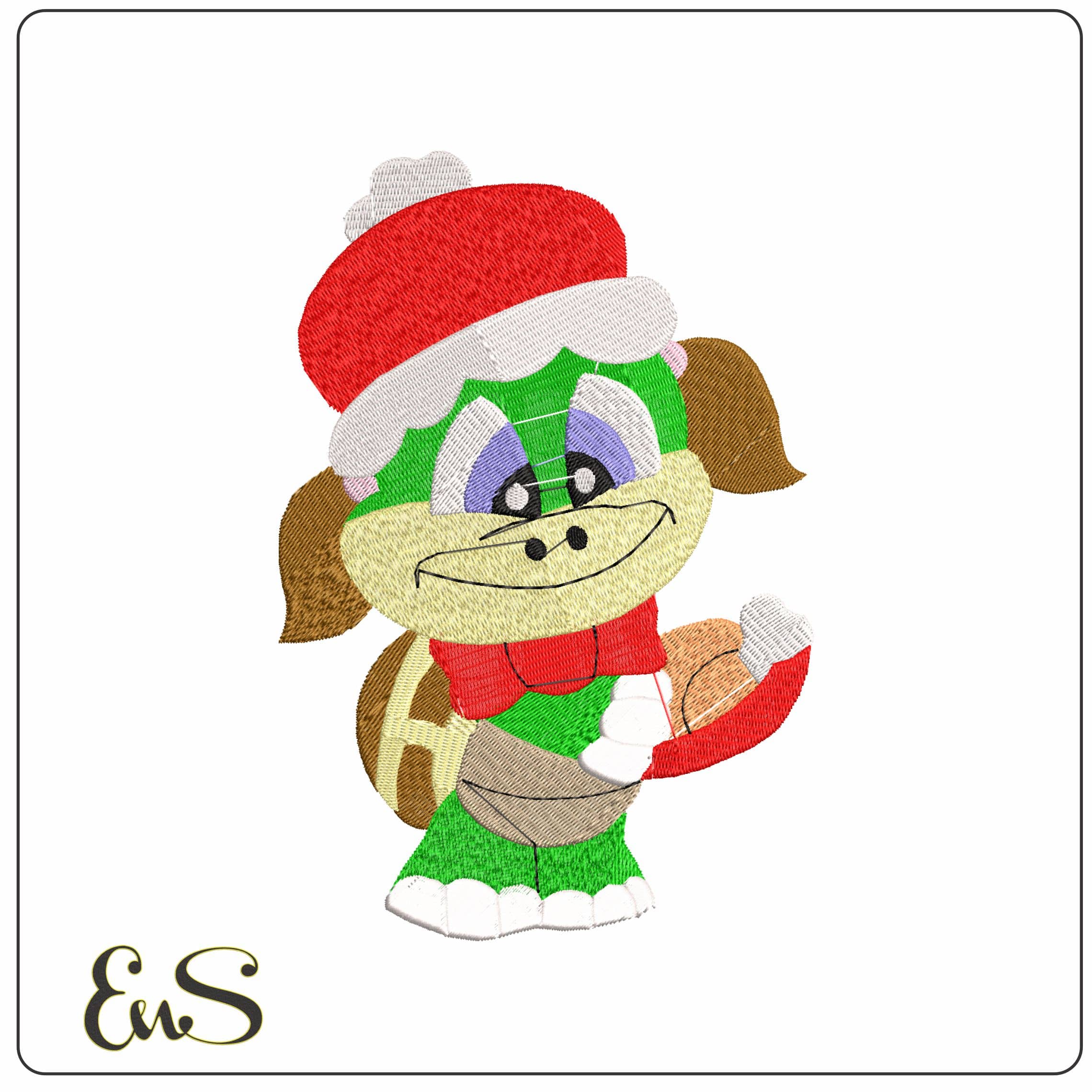 xmas reptile6 - Elegant embroidery design file - instant download