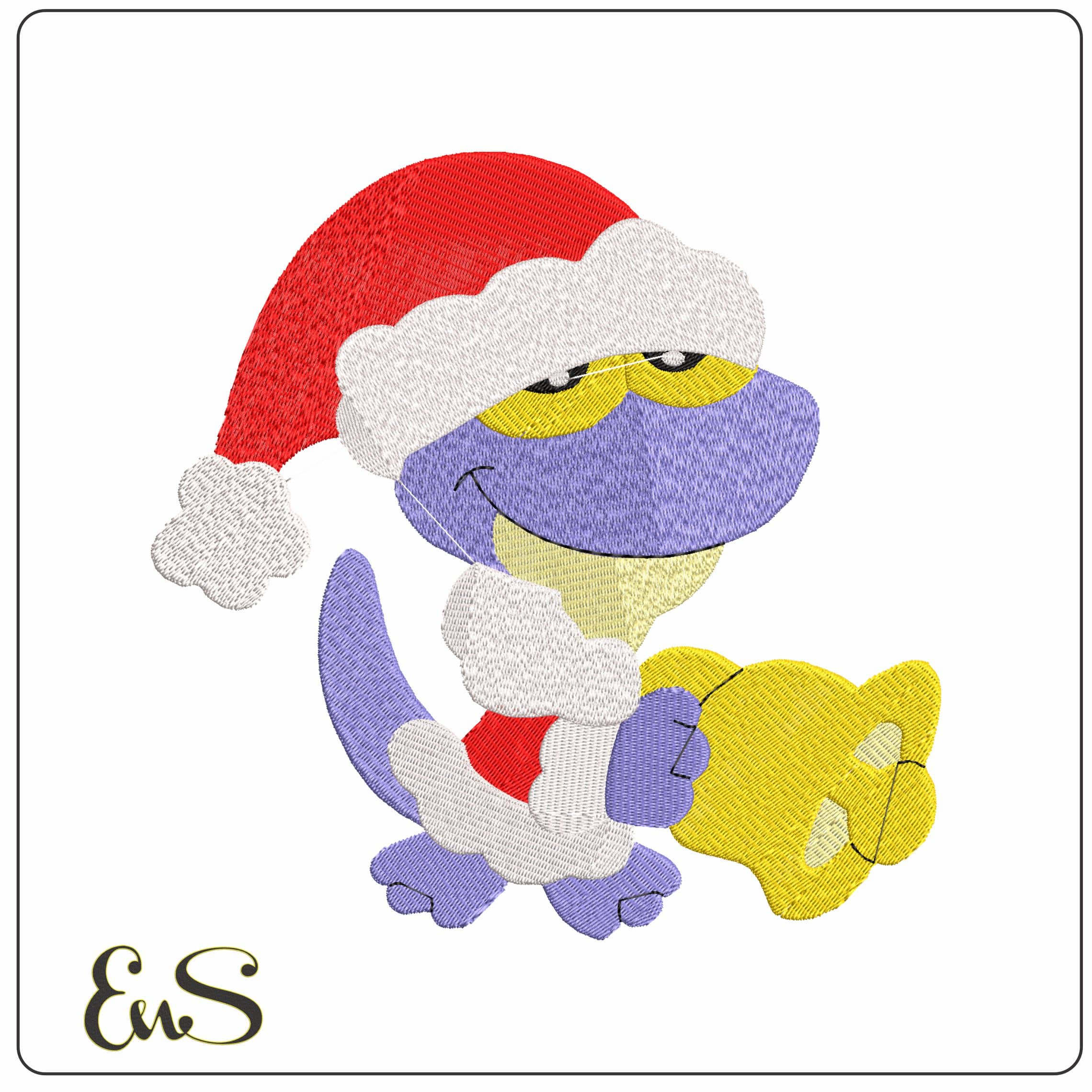 xmas reptile7 - Elegant embroidery design file - instant download