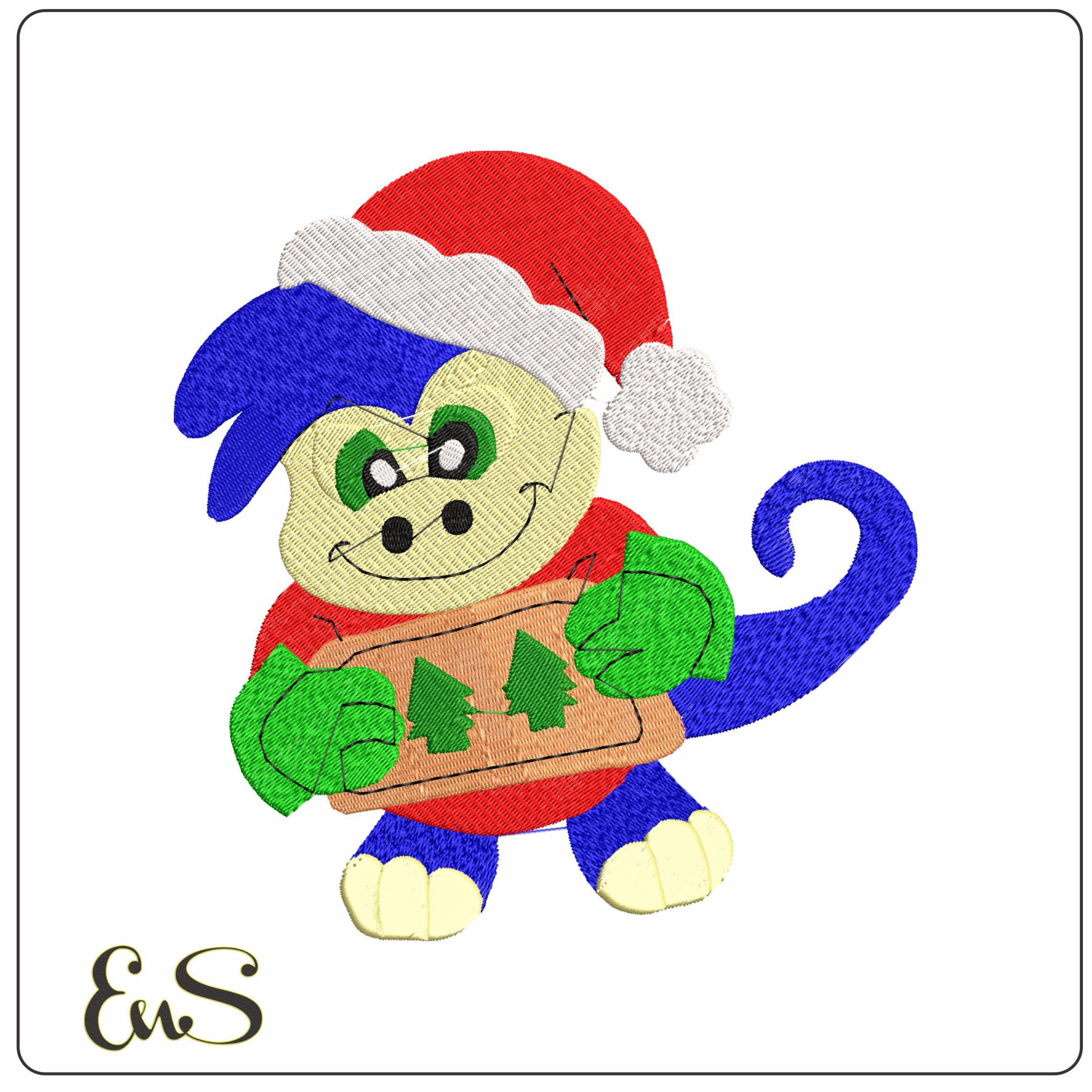 xmas reptile8 - Elegant embroidery design file - instant download