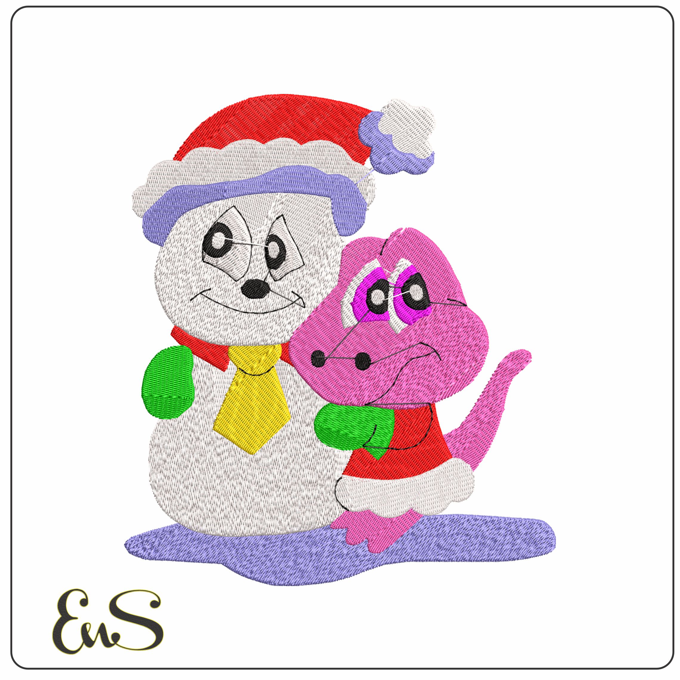 xmas reptile12 - Elegant embroidery design file - instant download