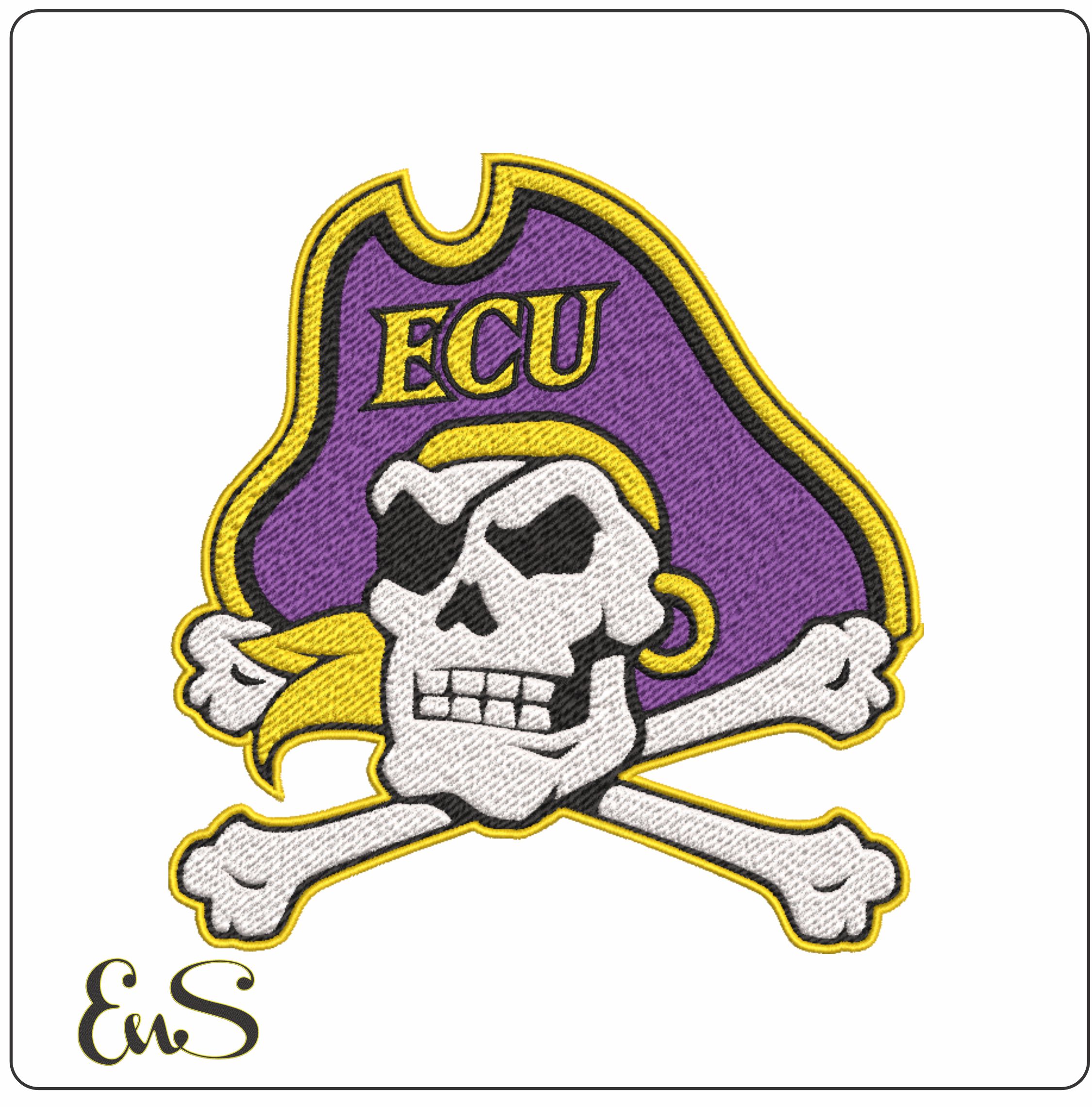 East Carolina Pirates embroidery design - East Carolina University, Greenville embroidery machine pattern embroidery file instant download
