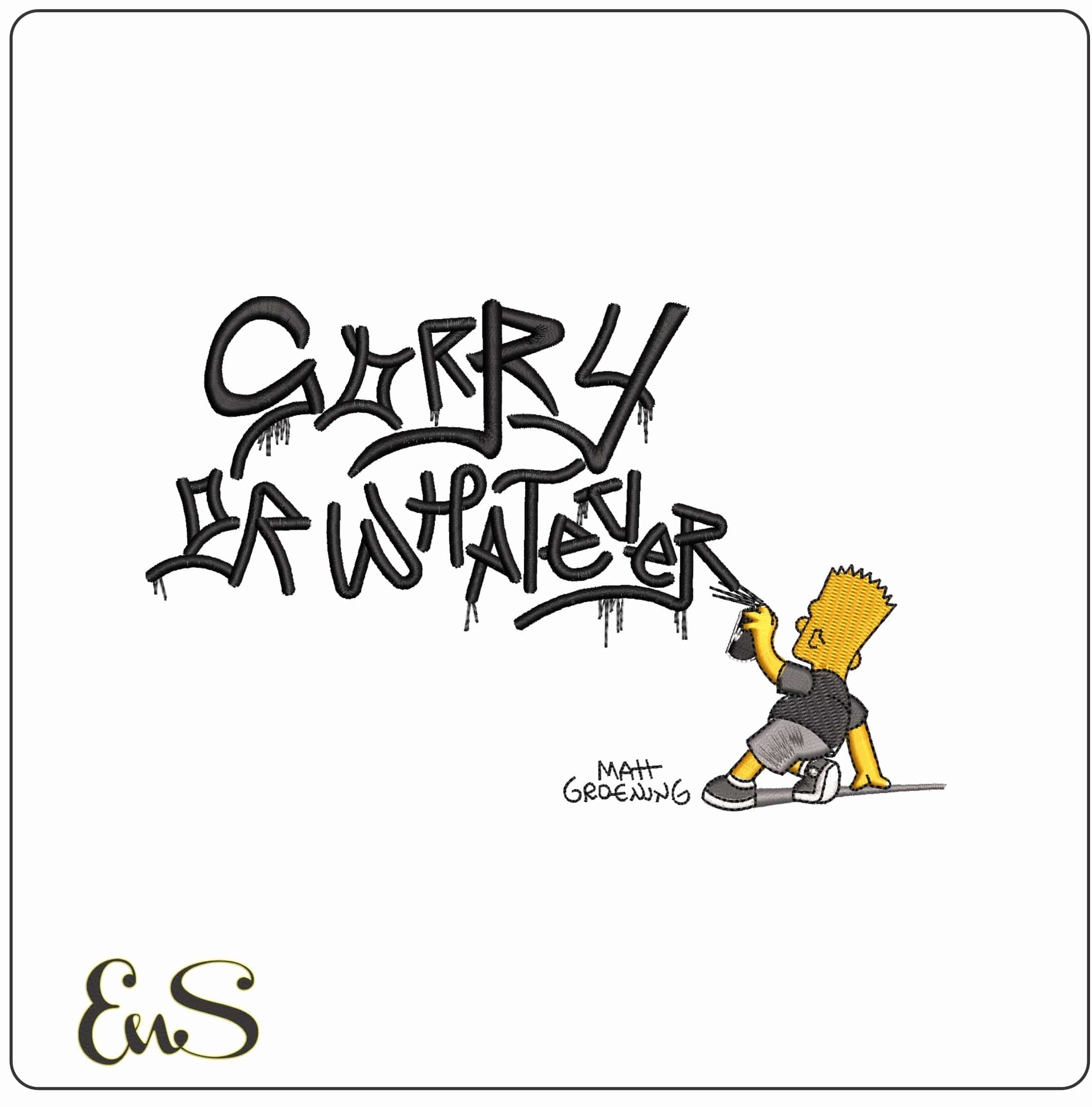 Bart Simpson Spray Sorry The Simspons - Elegant embroidery design file - instant download