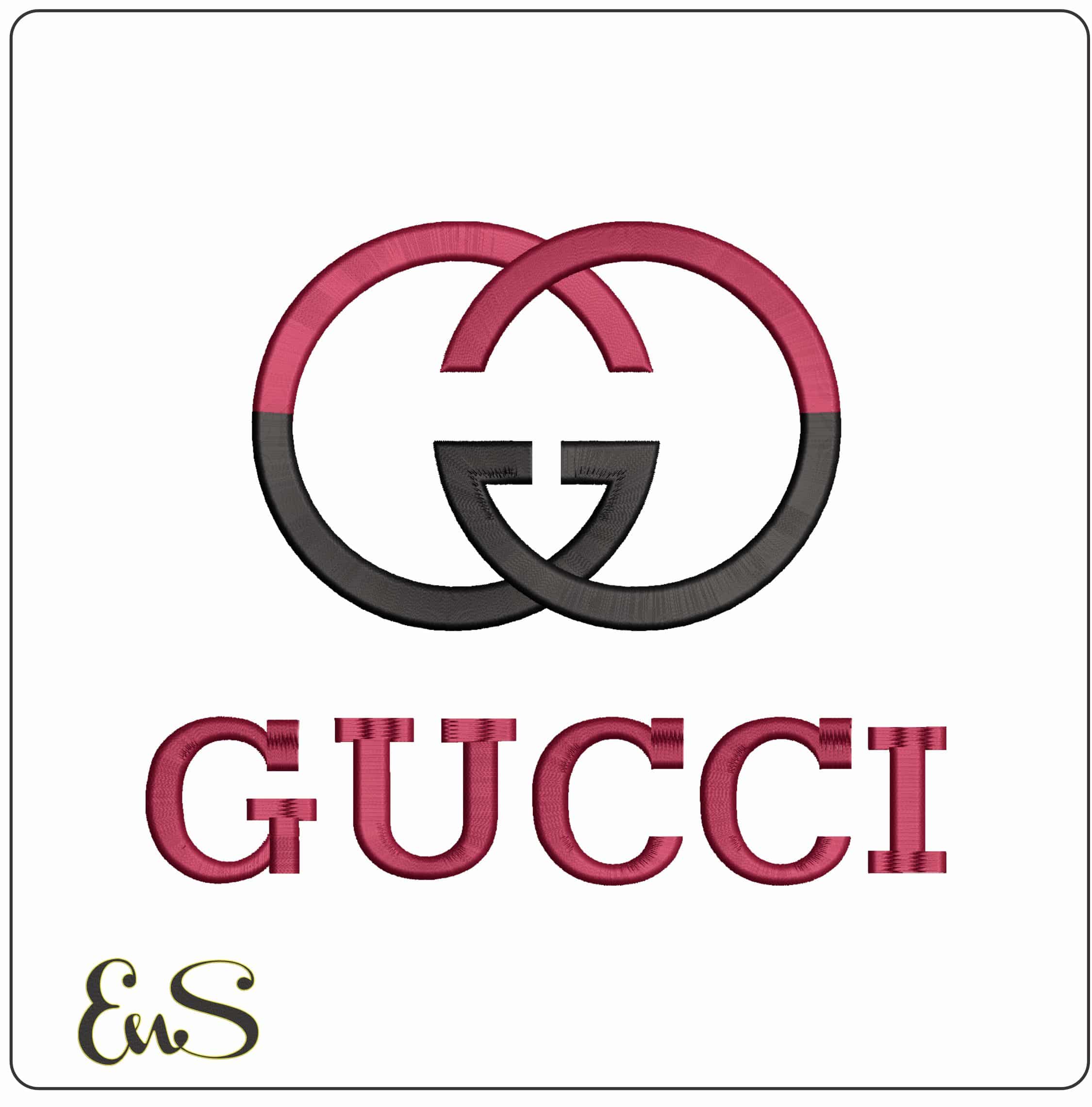 Black And Red GG Snake Color Gucci Logo - Elegant embroidery design file - instant download