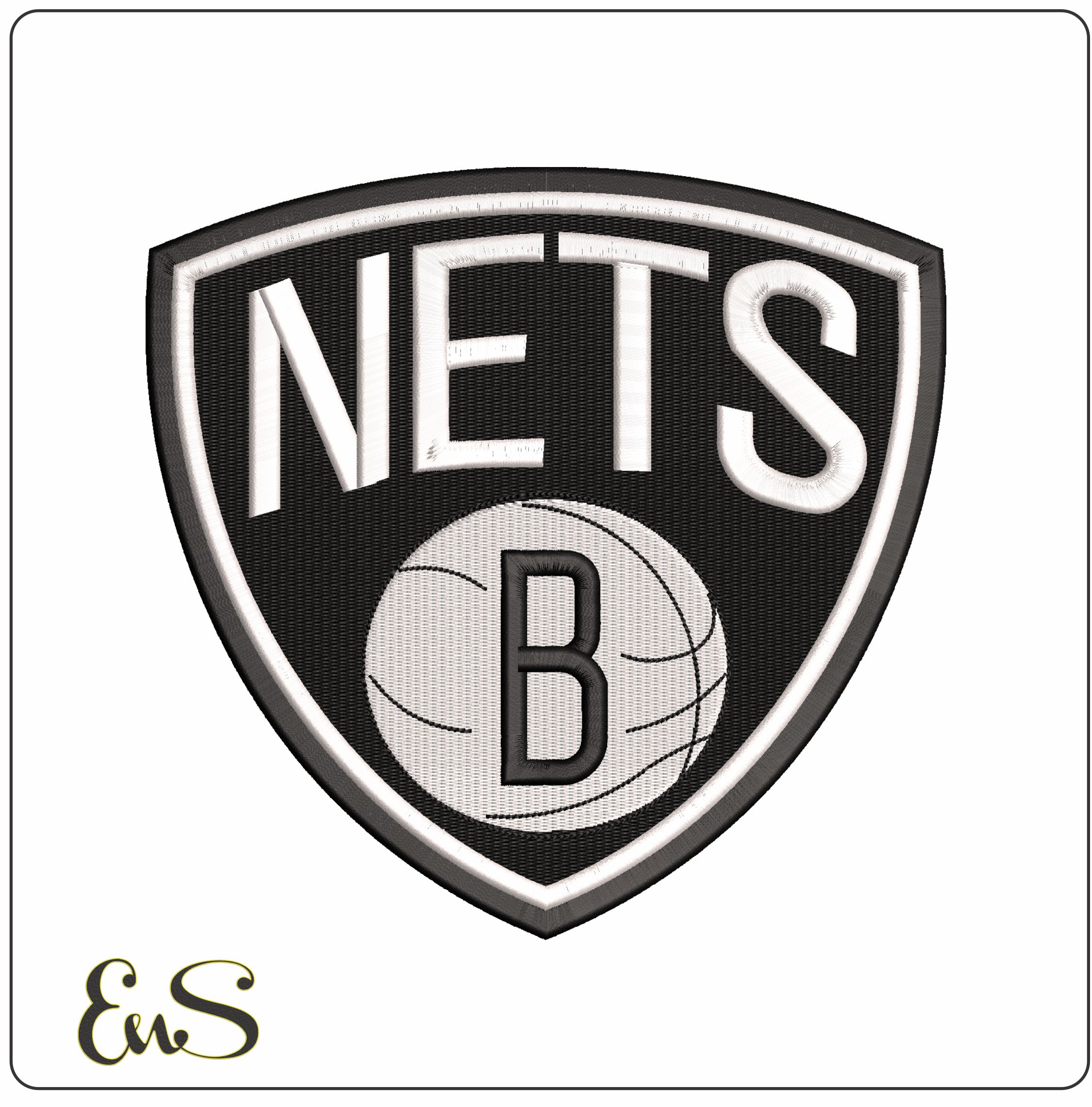 Brooklyn Nets New York B NBA   - Elegant embroidery design file - instant download