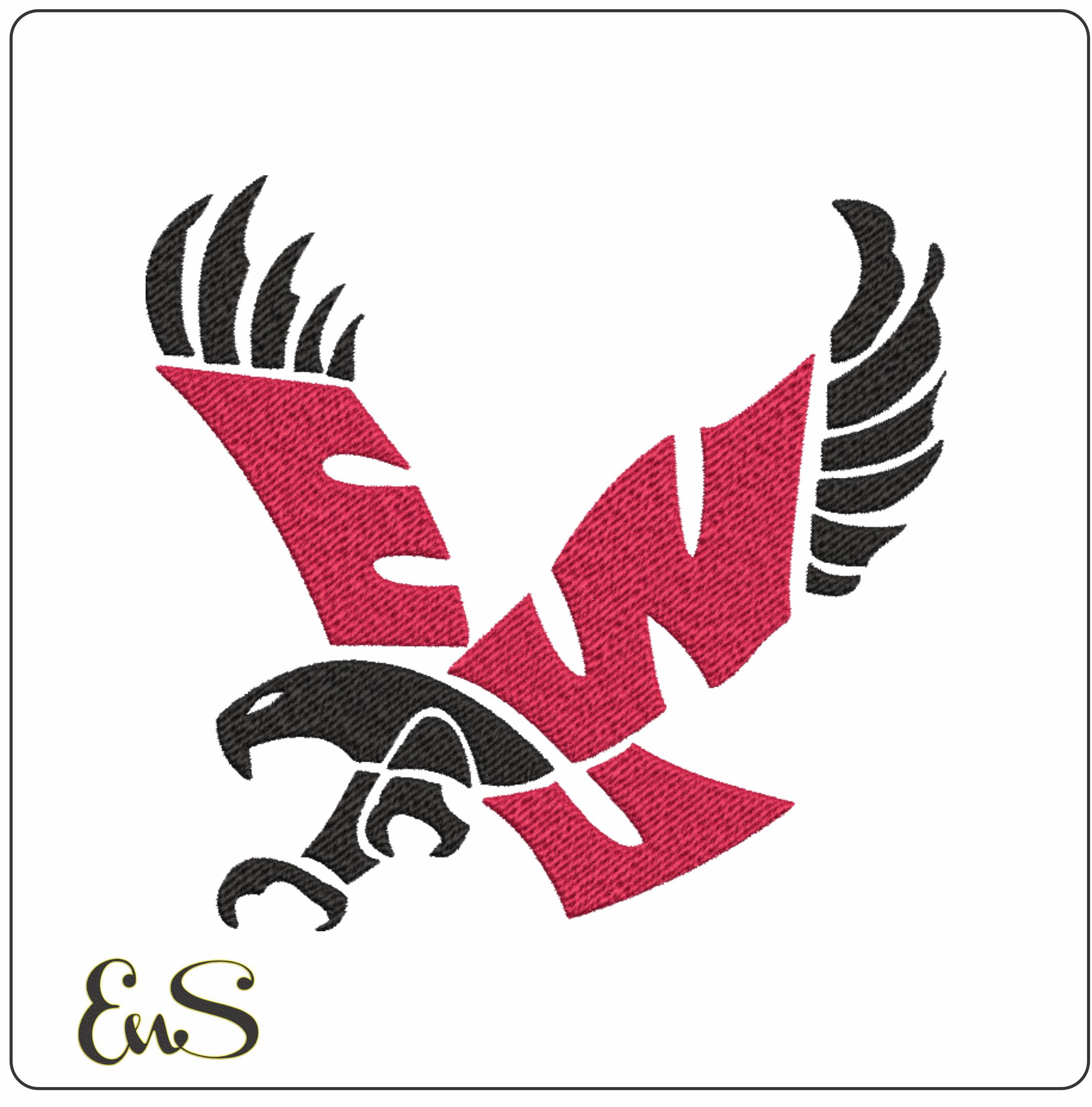 Eastern Washington Eagles embroidery design, Eastern Washington University embroidery machine pattern embroidery file instant download